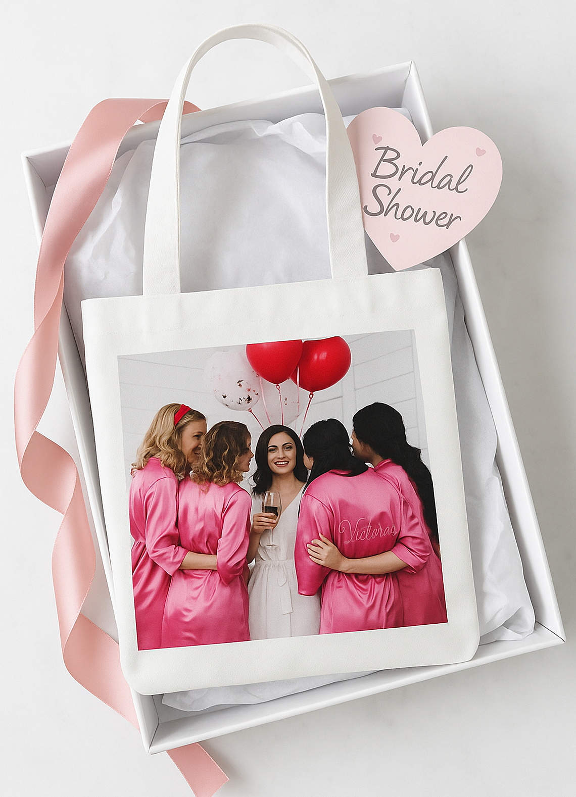 front Custom Photo Canvas Tote Bag