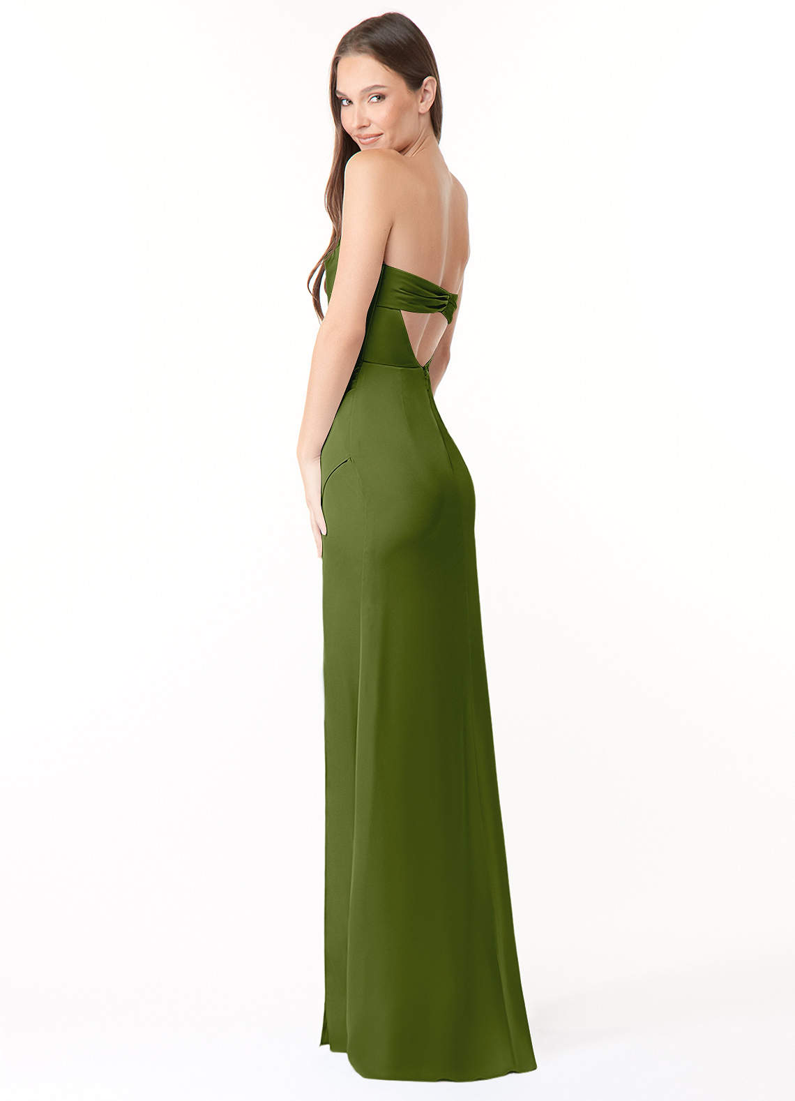 Azazie Leonis Bridesmaid Dresses Juniper Mermaid Pleated Stretch Satin Convertible Dress image6