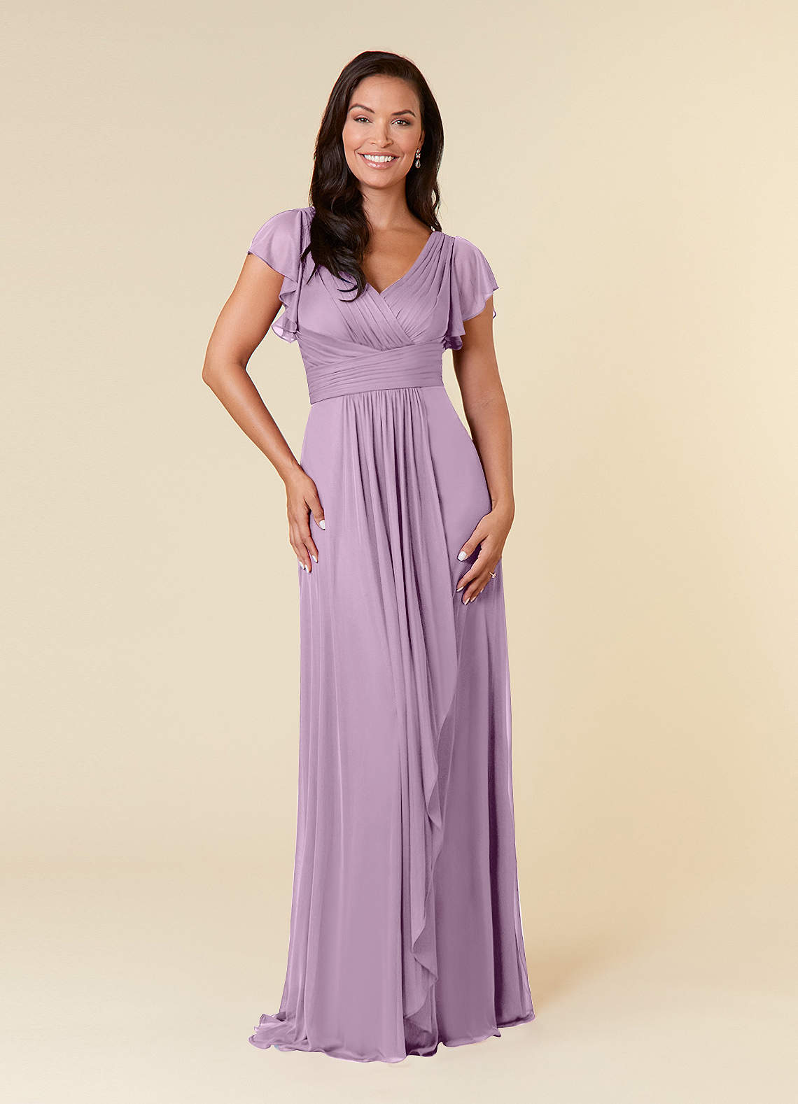 Azazie Reneya Mother of the Bride Dresses Wisteria A-Line Pleated Mesh Dress image1