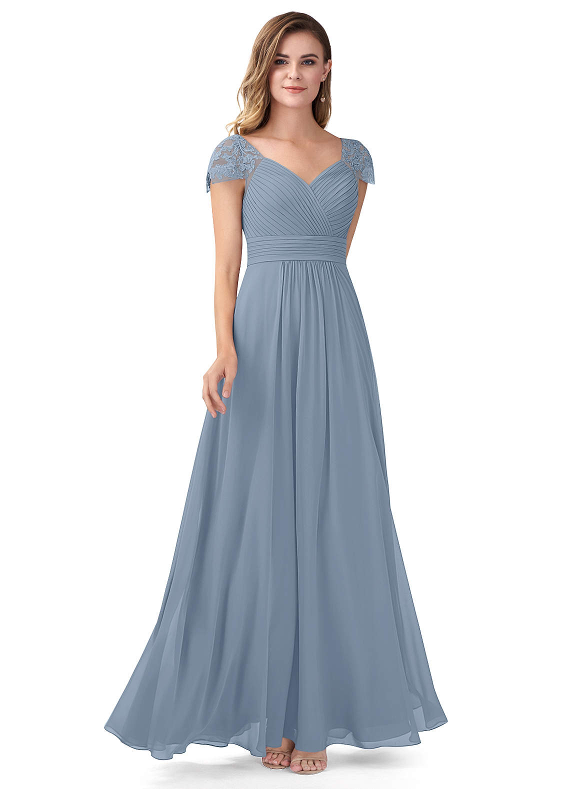 Dusty Blue Azazie Adelyn Bridesmaid Dresses | Azazie