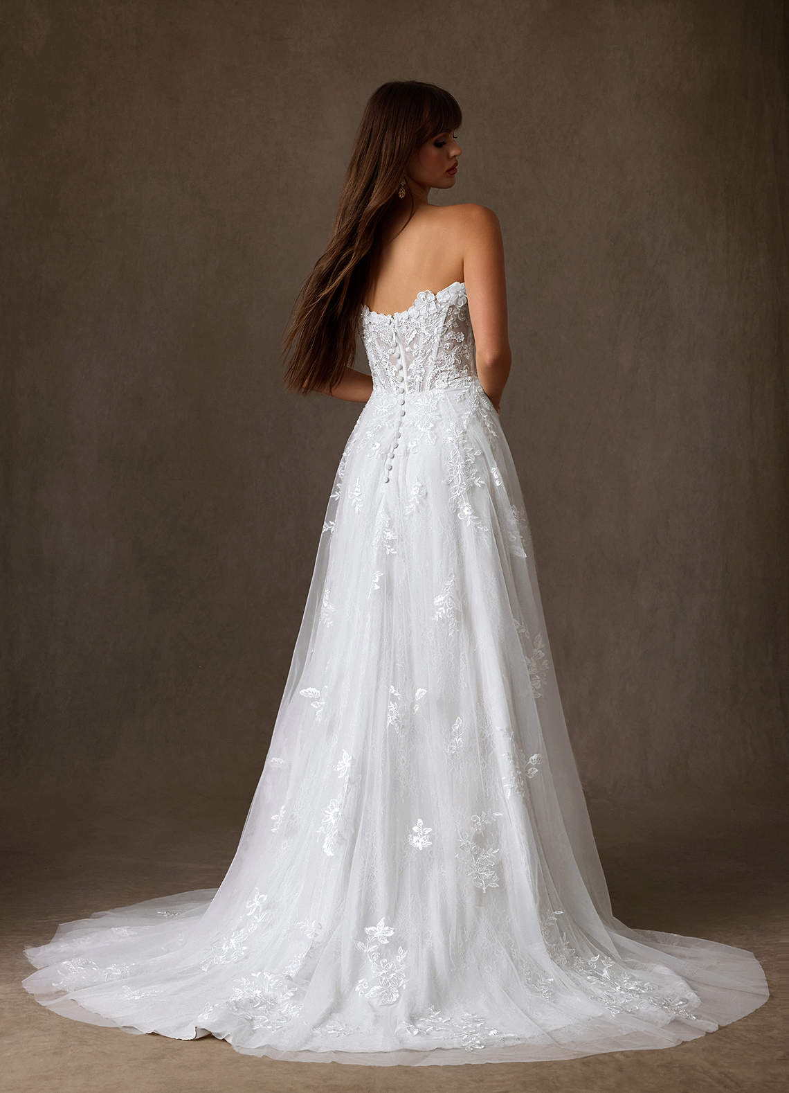 Azazie Florentina Hochzeitskleider A-Linie Herzchen Pailletten Tüll Kleid Diamantweiß image11
