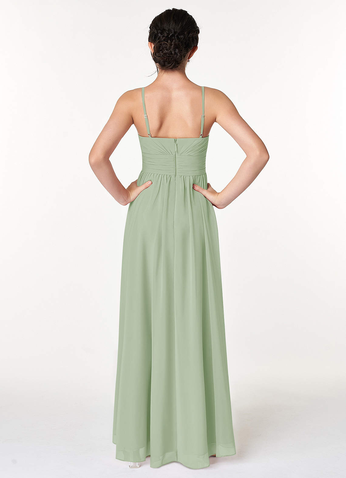 Asymmetrical Junior Bridesmaid Dresses with Flower Dusty Rose