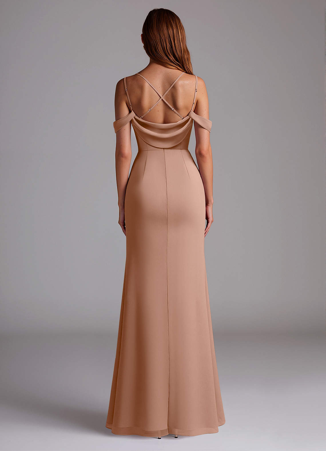 pink champagne colored bridesmaid dresses Azazie Callan Ready to Ship Rose Chiffon Details Silhouette under-100 DRESS WHITE 50