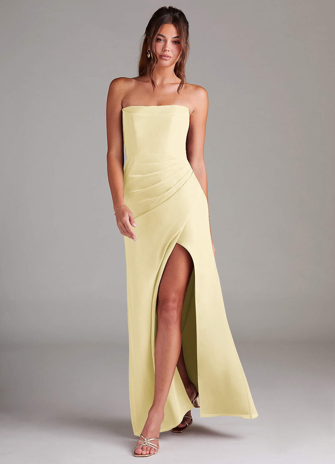 Azazie Leonis Lemon Sorbet Chiffon Bridesmaid Dresses | Azazie CA