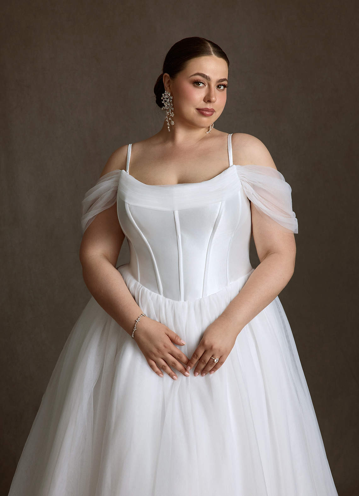 Azazie Adalyn Wedding Dresses Diamond White Ball-Gown Tulle Dress image19