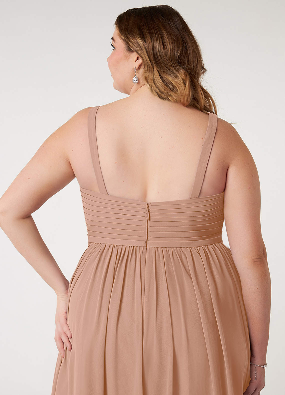 Azazie Chanel Champagne Rose Chiffon Bridesmaid Dresses | Azazie CA