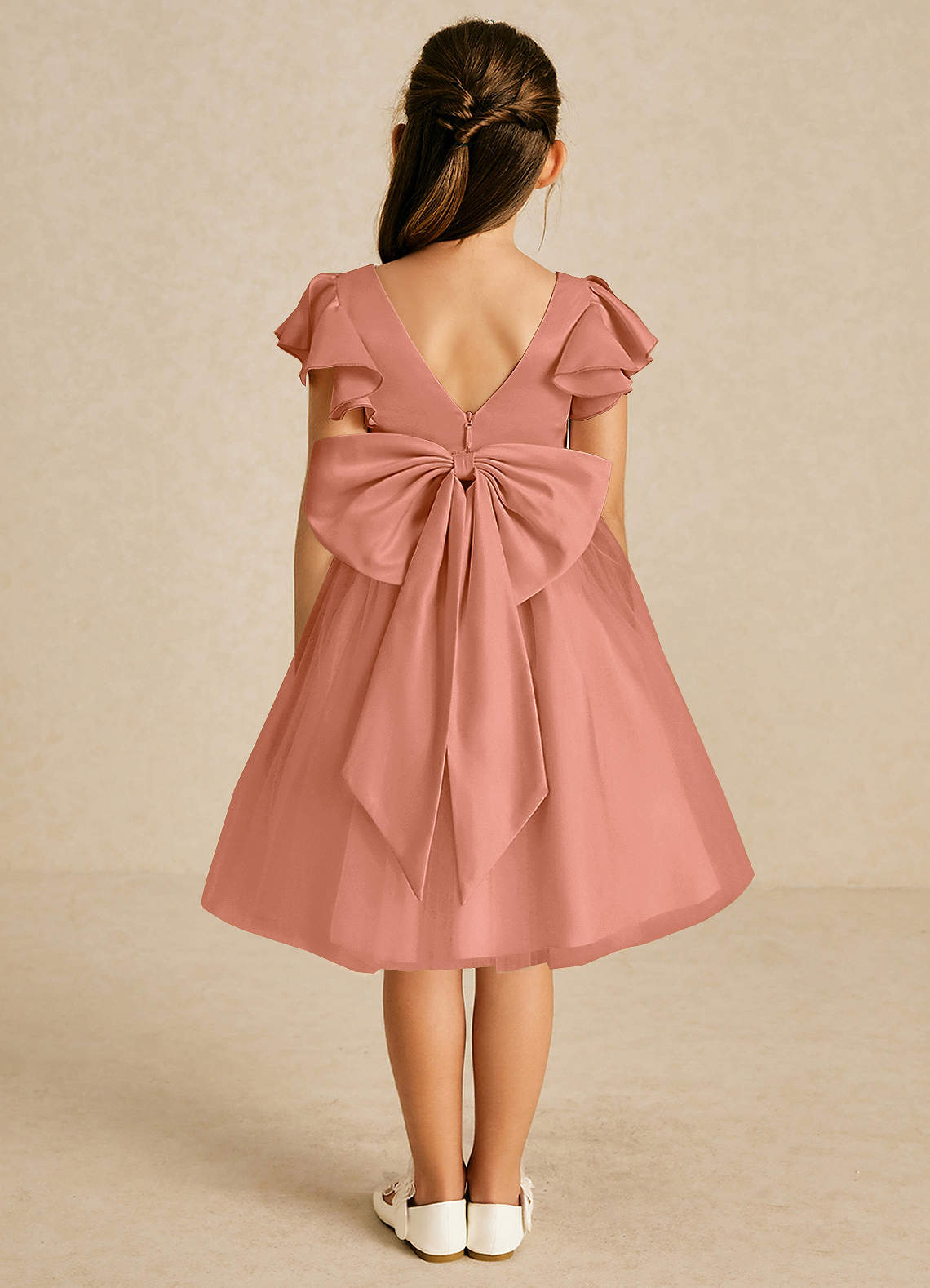Azazie Kaeya Flower Girl Dresses MAI TAI A-Line Bow Tulle Dress image1