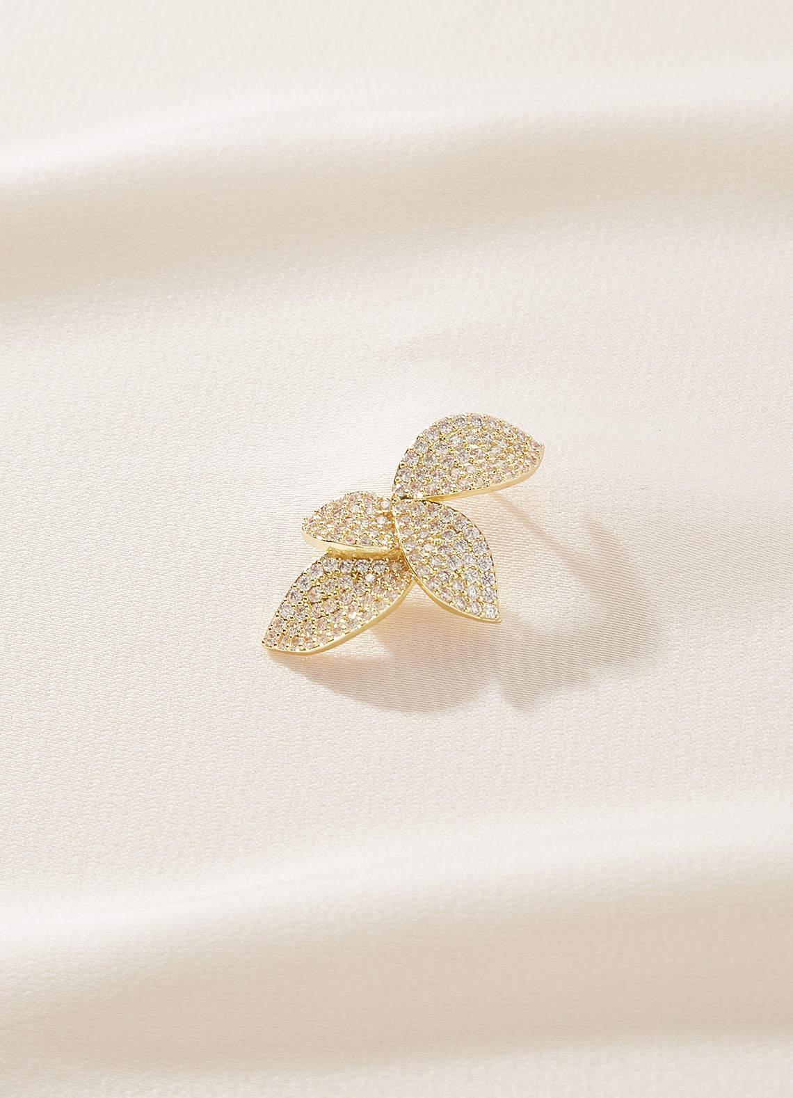 front Pendientes de hoja de diamante brillante