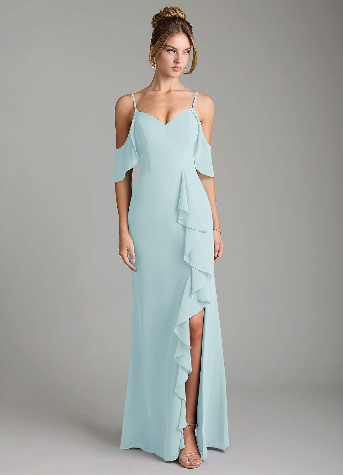 sea glass green bridesmaid dresses Modest Fuchsia Satin Cap Sleeves Bridesmaid Dress – Lisposa main image 0