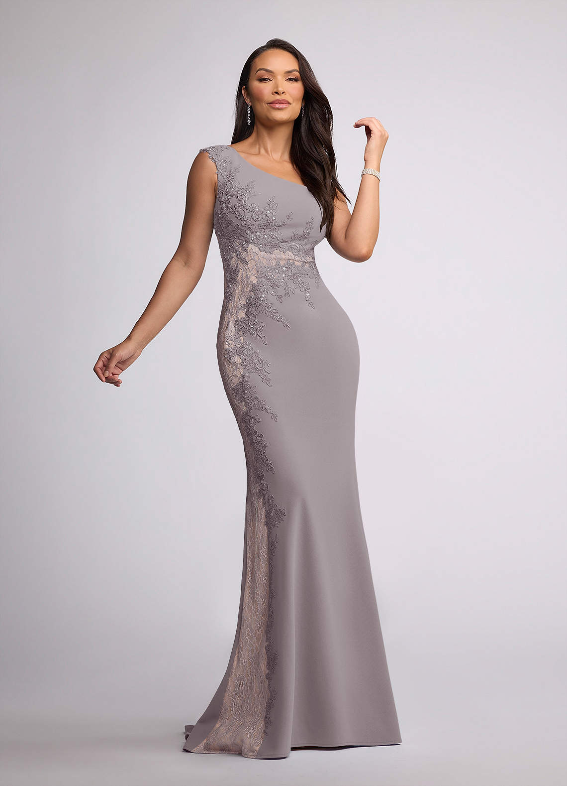 Azazie Juliane Mère de la mariée Robes Robe Sirène en Dentelle Paillettes Crépuscule image1
