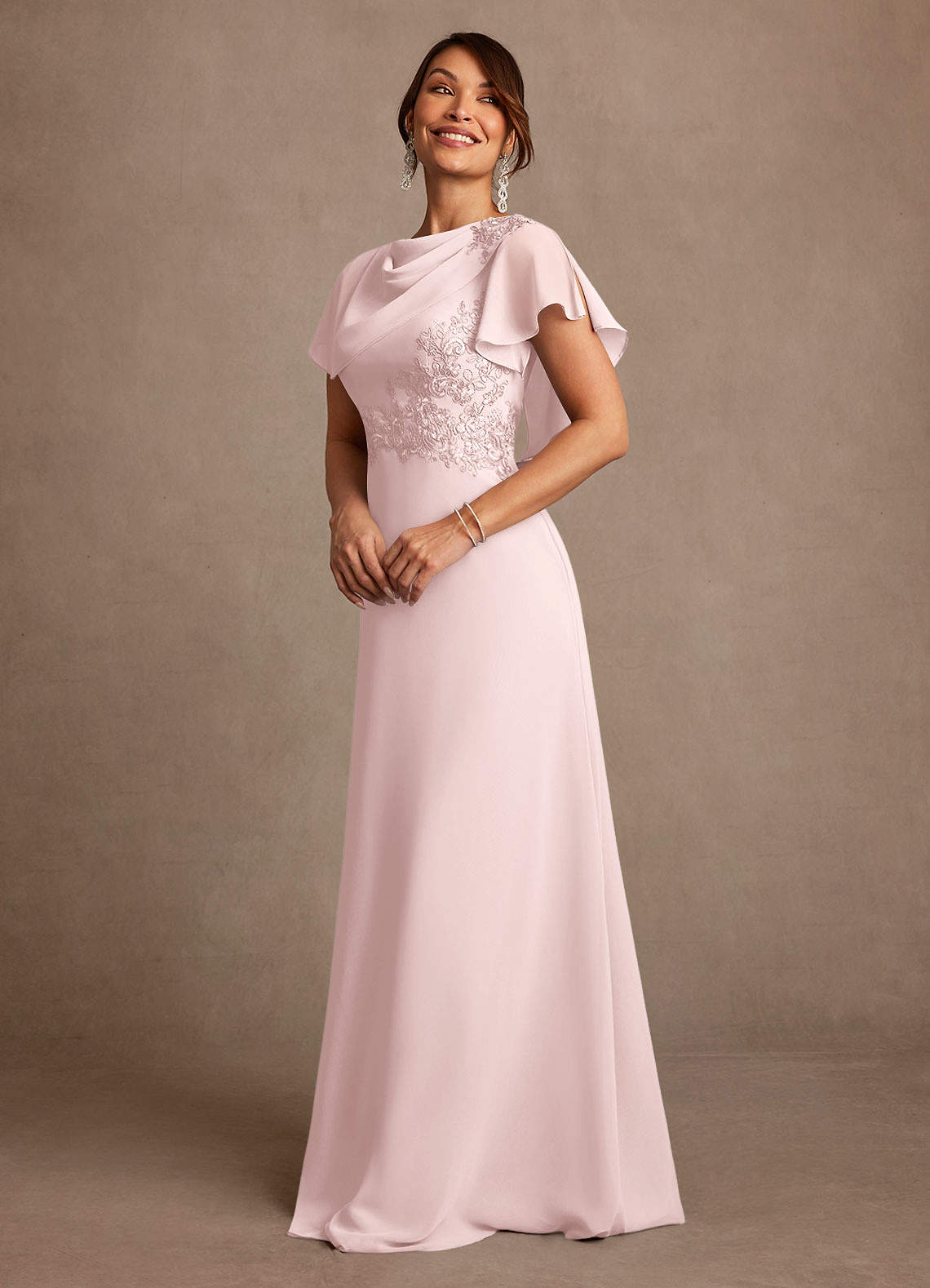 pink chiffon mother of the bride dresses Cicinia Blushing Pink Mother Of The Bride Dress Long Chiffon A-line Plus Size V-neck Floor Length