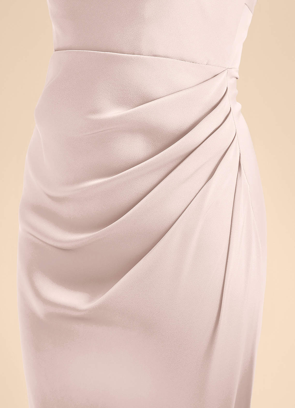 Azazie Renna Junior Vestido de Rosa Rubor de Satén Elástico de Corte en A con Plisado image6