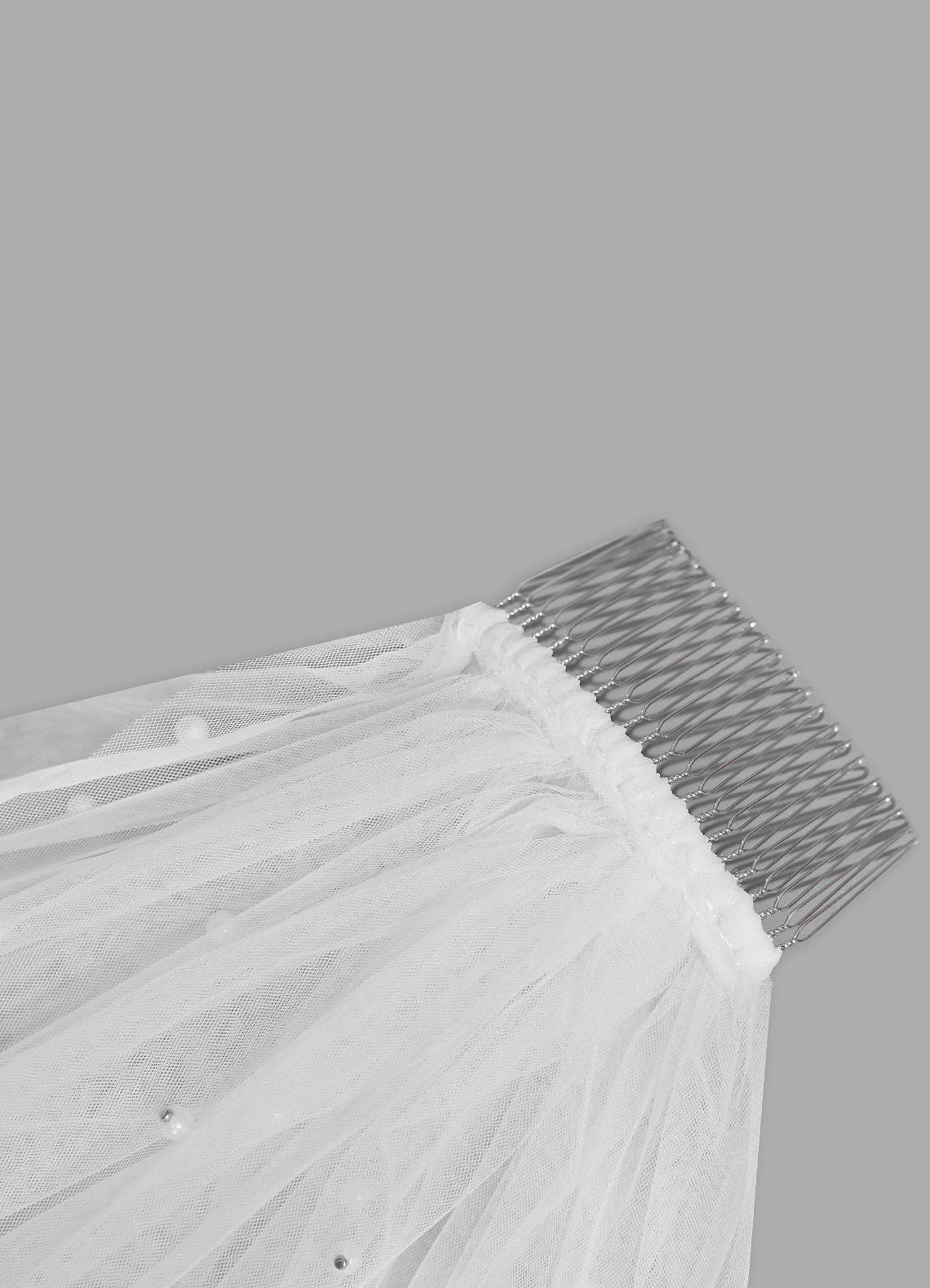 front Olive Pearl Hip Length Veil