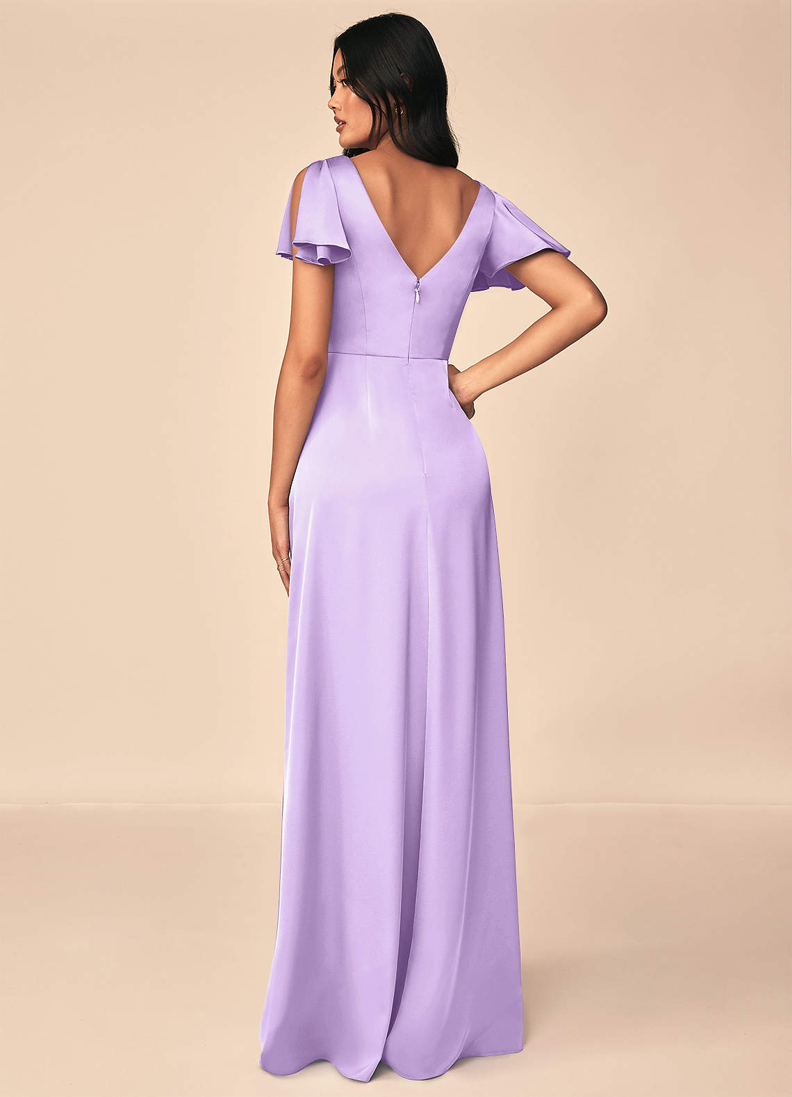 Azazie Soren Lilac Stretch Satin Bridesmaid Dresses | Azazie