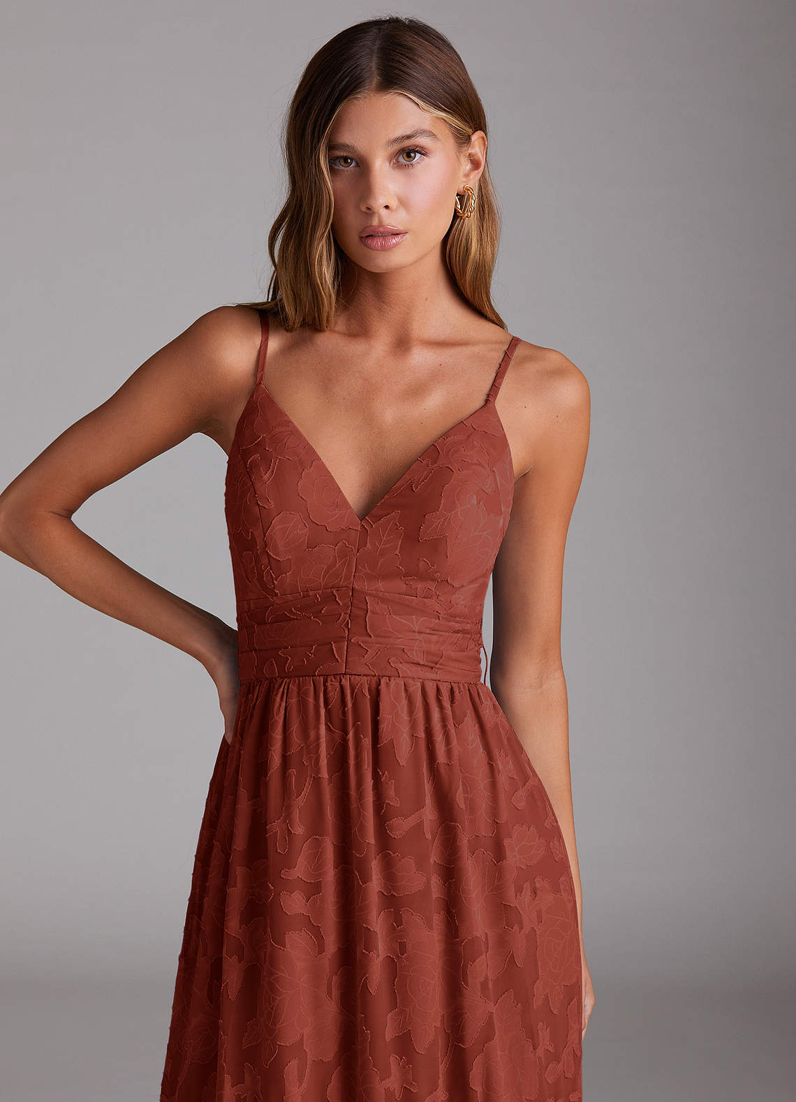 Nathalia Terracotta Maxi Dress Ready to Ship | Azazie