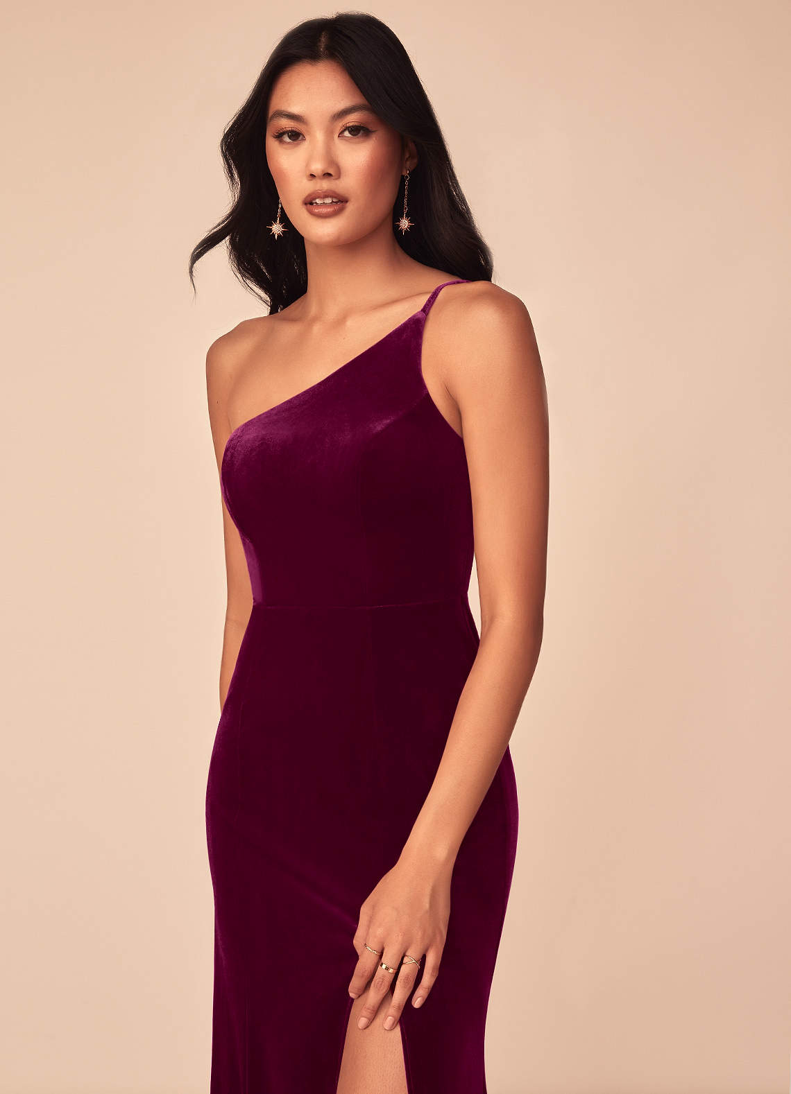 Azazie Kala Ready to Ship Cabernet Velvet Bridesmaid Dresses