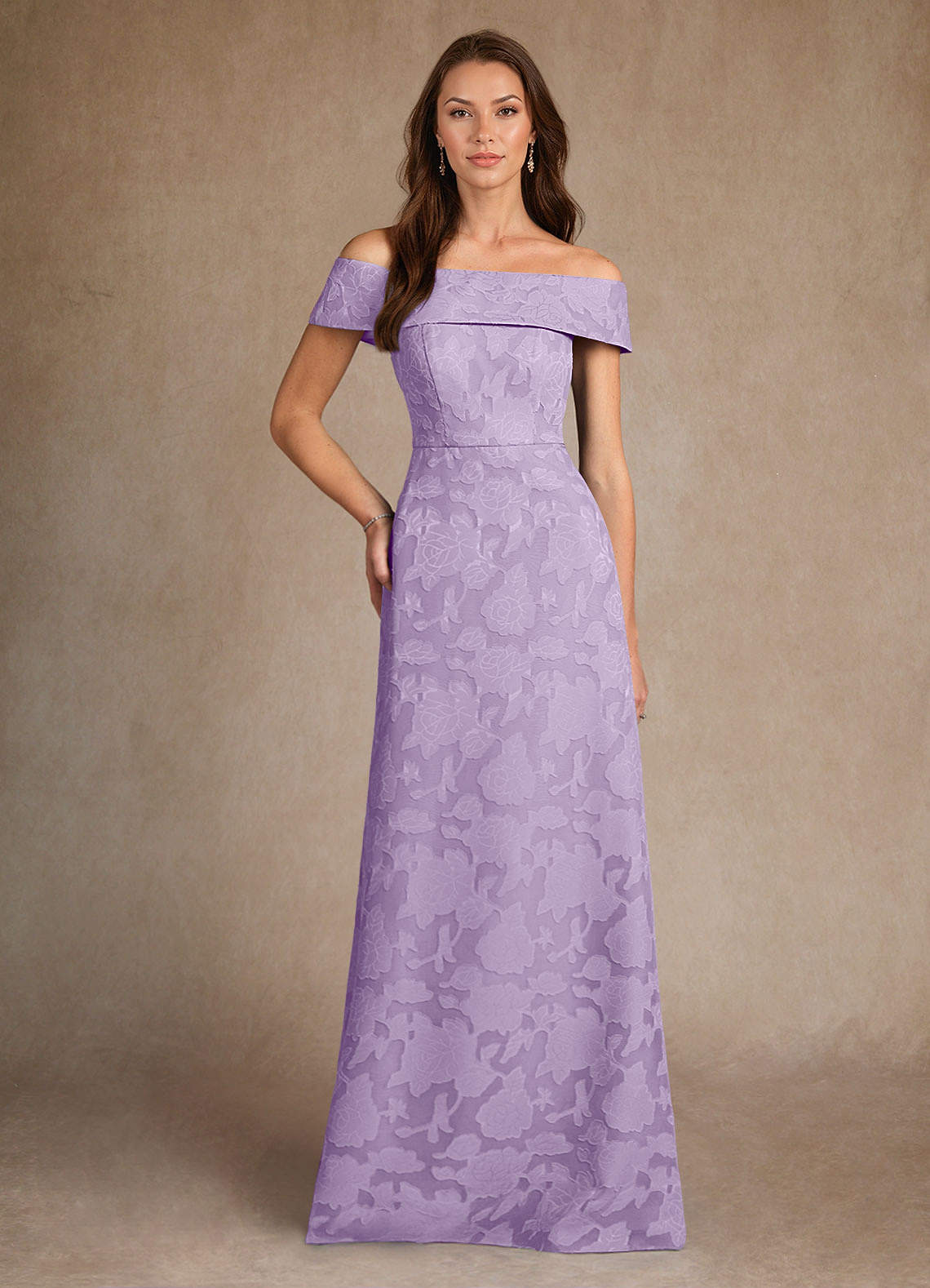 Azazie Medford Lilac A-Line Off the Shoulder Floral Burnout Dress | Azazie Azazie Medford Lilac A-Line Off the Shoulder Floral Burnout Dress | Azazie