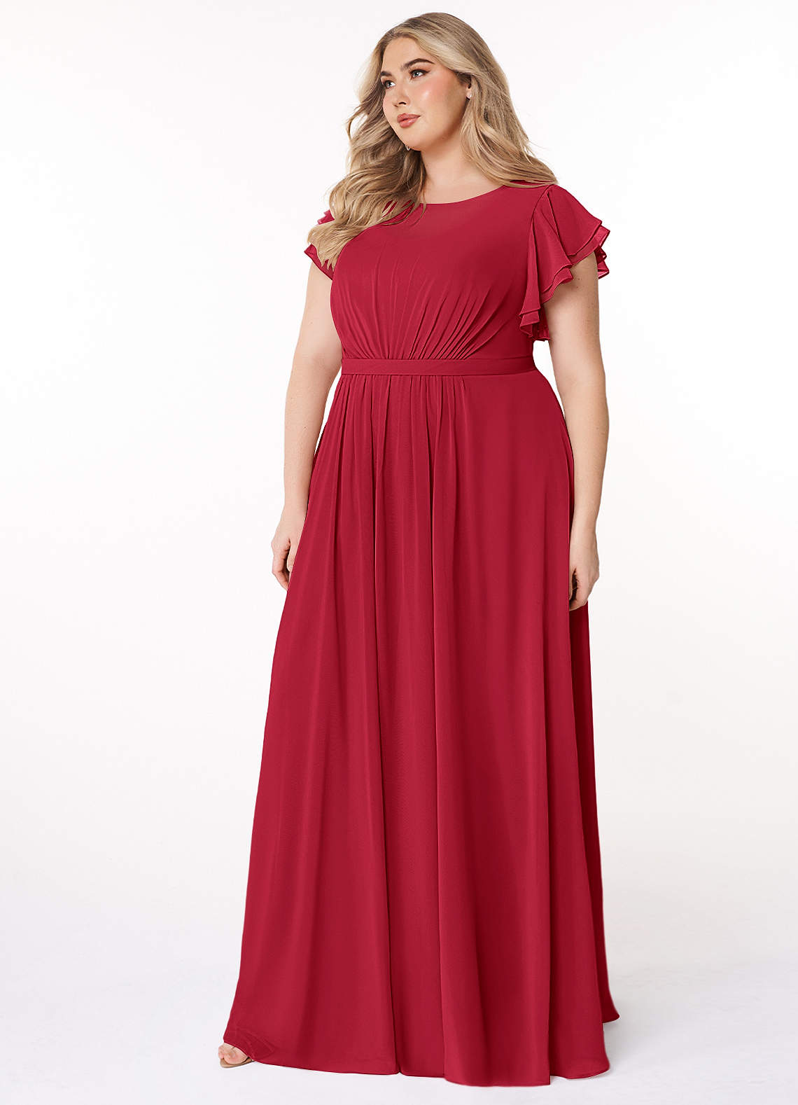 Azazie Daphne Scarlet Modest Bridesmaid Dresses | Azazie