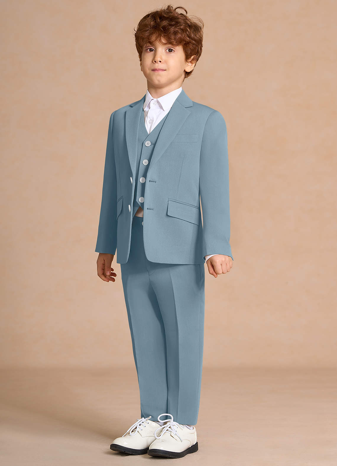 front Oliver Light Blue Boys 3-Piece Suit