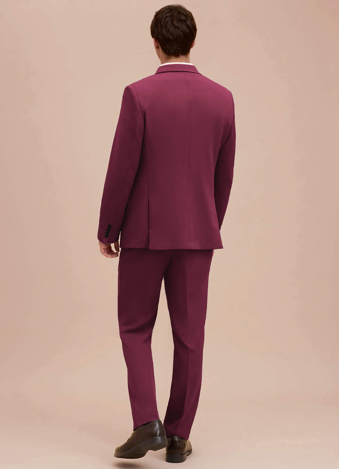 front Ethan Burgundy Refined Weave Performance Suit Jacket