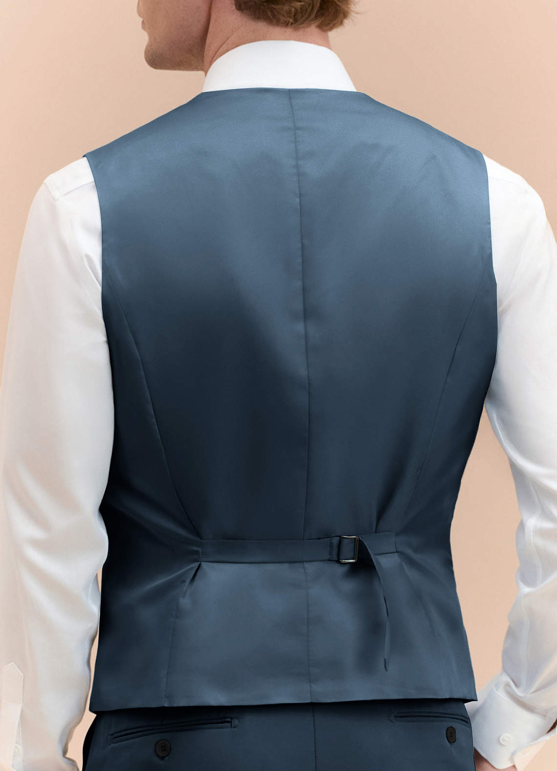 front James Navy Blue Structured Stretch Suit Vest