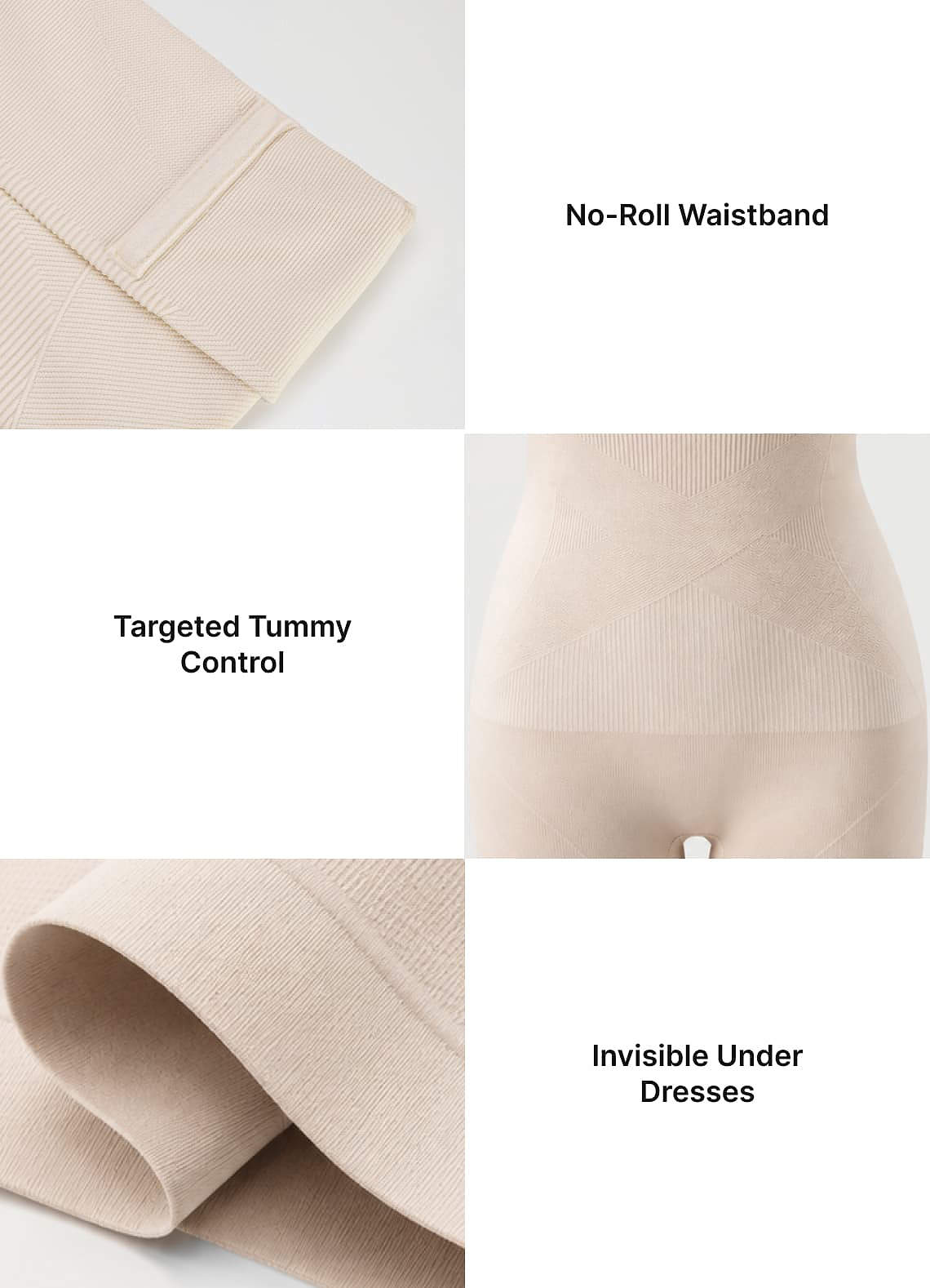 front Azazie High-Waisted Tummy Control Shapewear Shorts for Brides