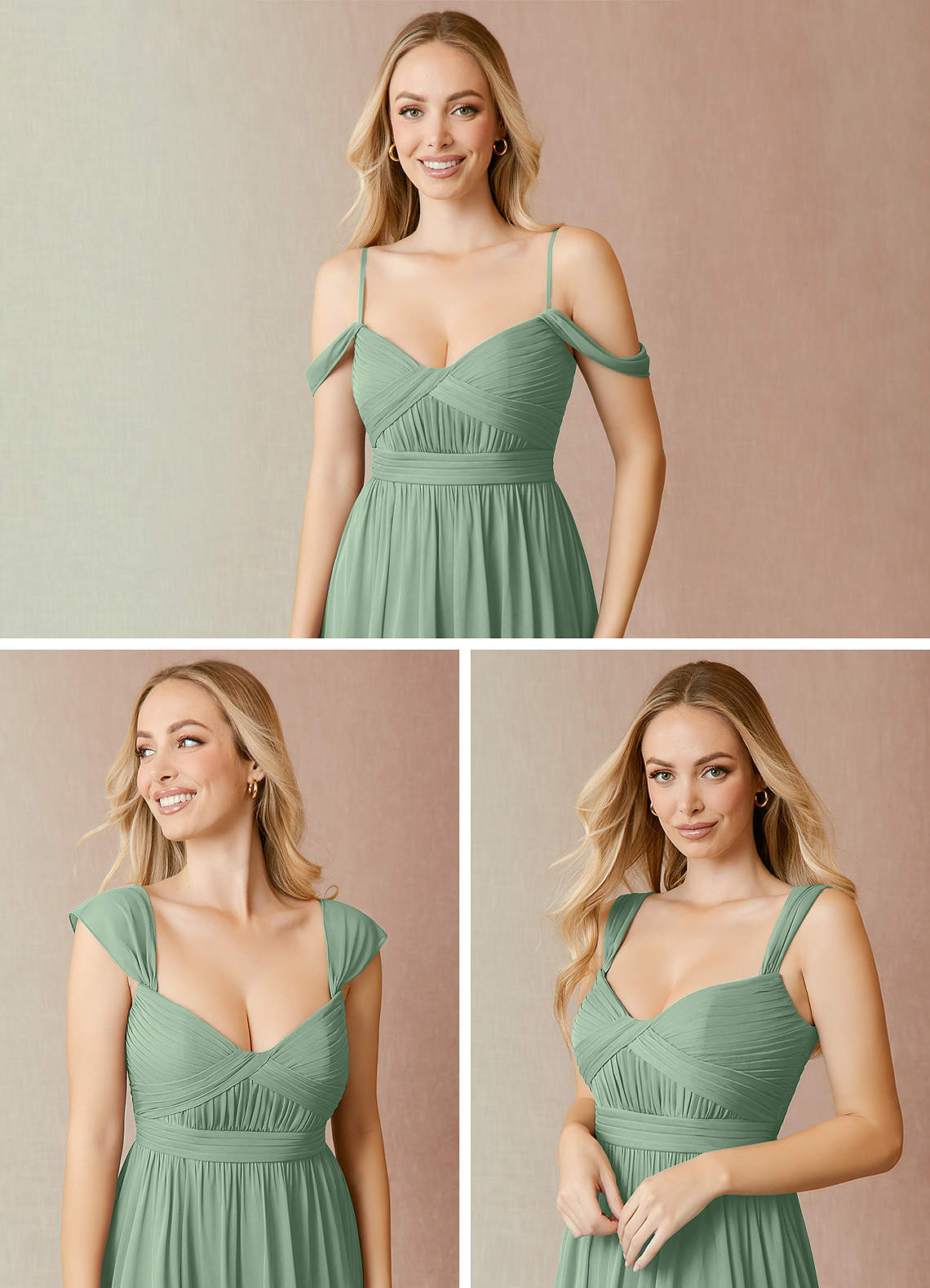 Azazie Reniya Ready to Ship Agave Mesh Bridesmaid Dresses | Azazie
