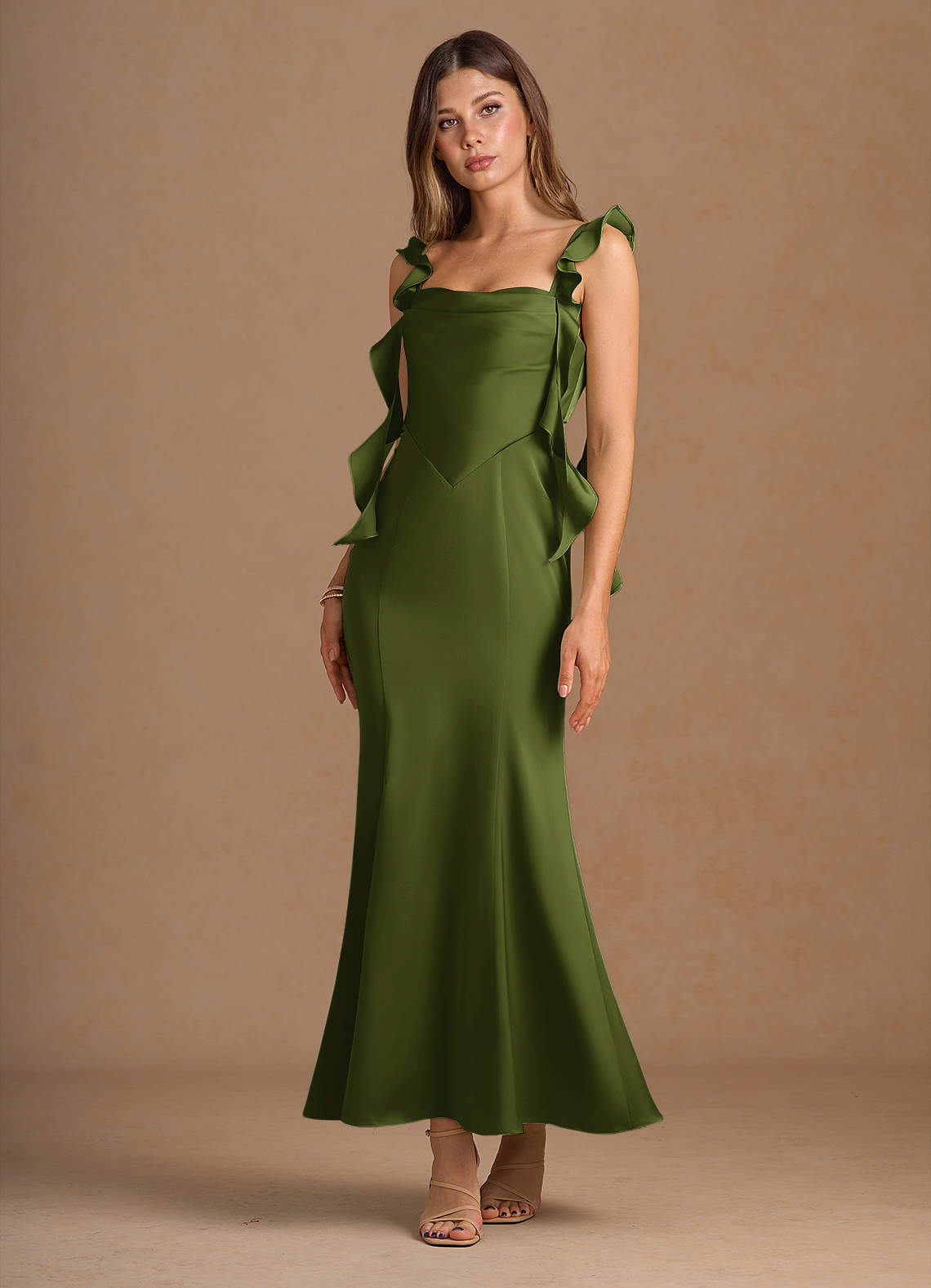 Lilibet Olive Green Maxi Dress Ready to Ship | Azazie
