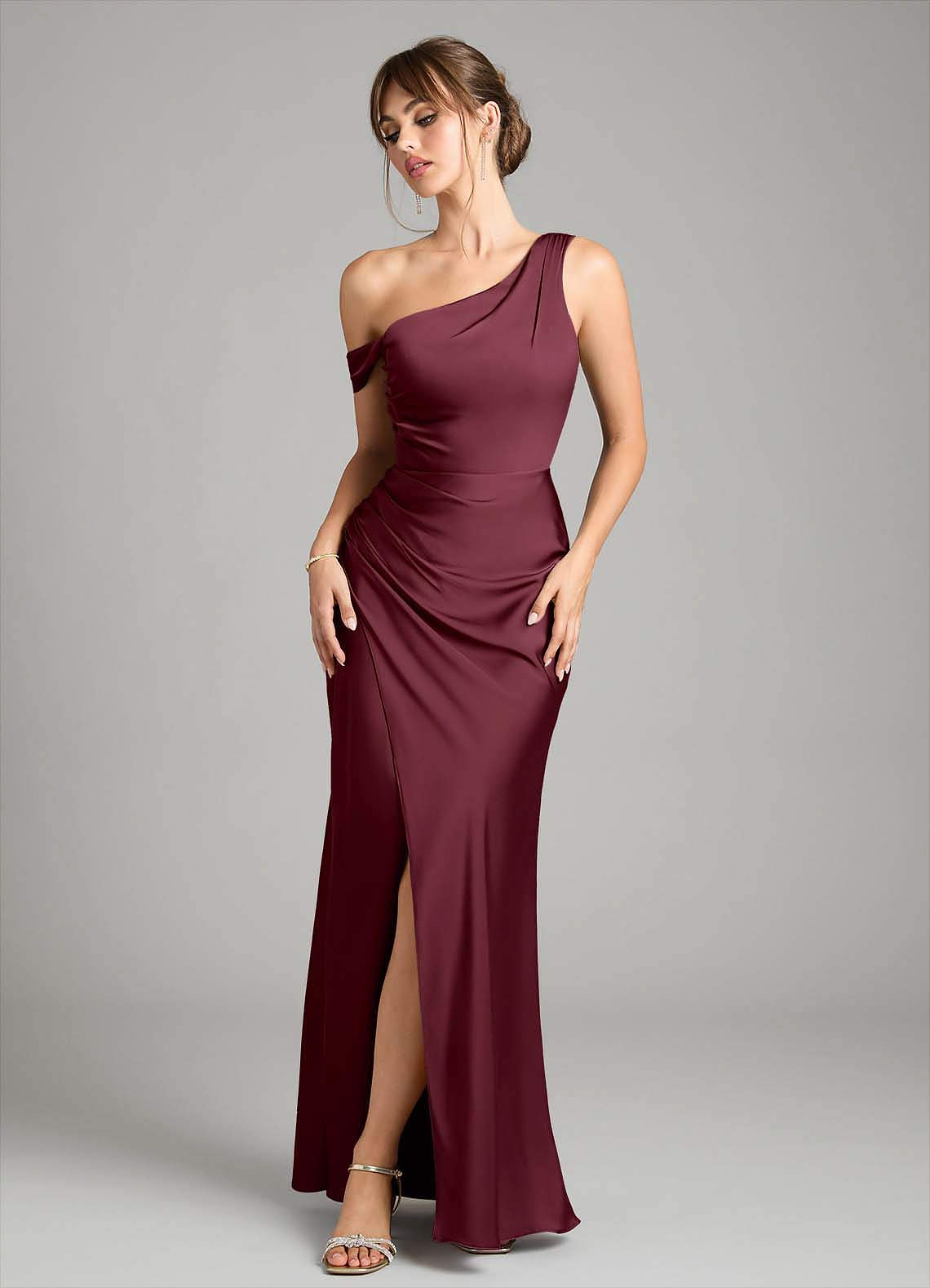 madelyn satin dress Azazie Madelyn