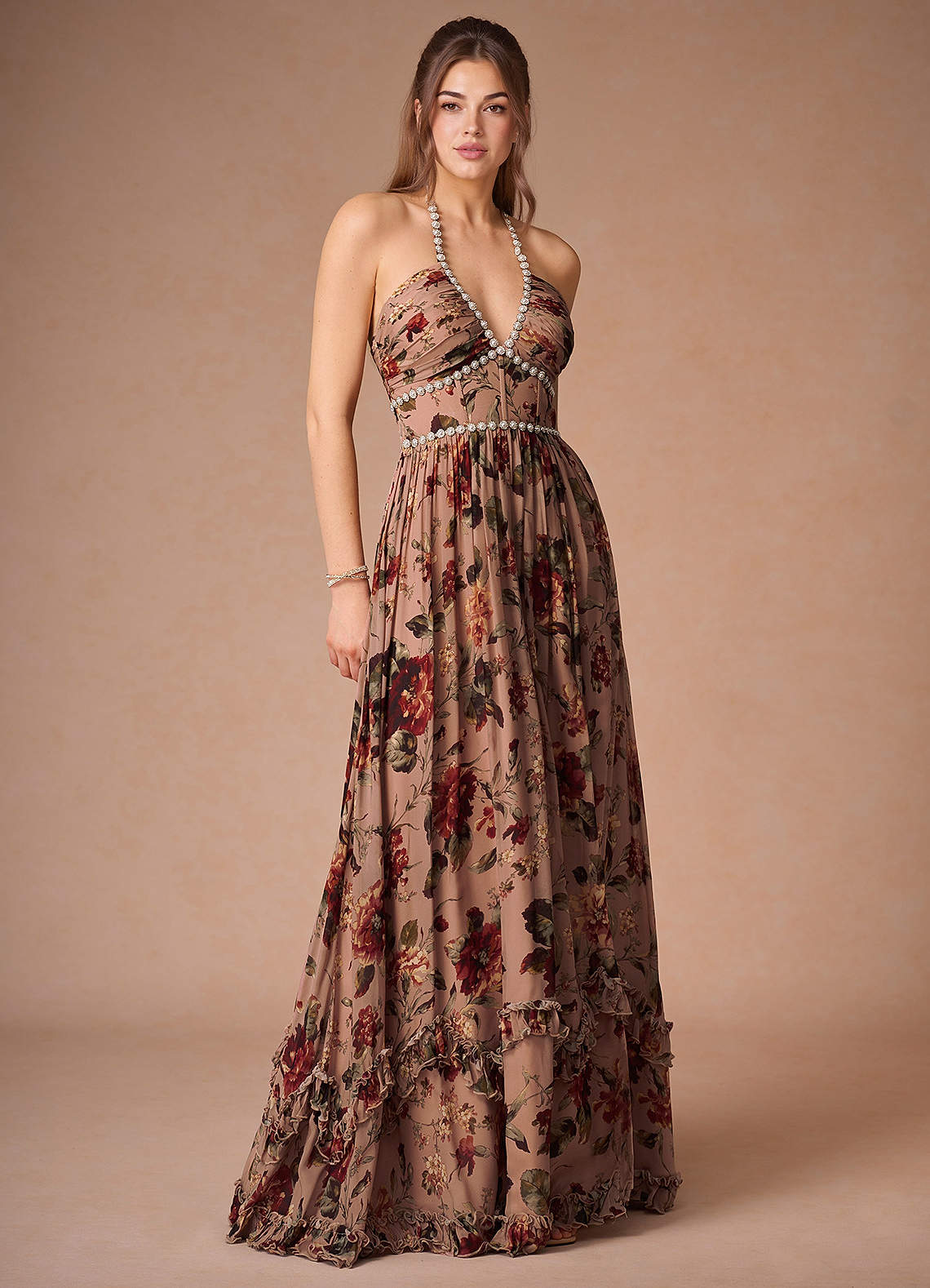 Jillian Mauve Multi Maxi Dress | Azazie