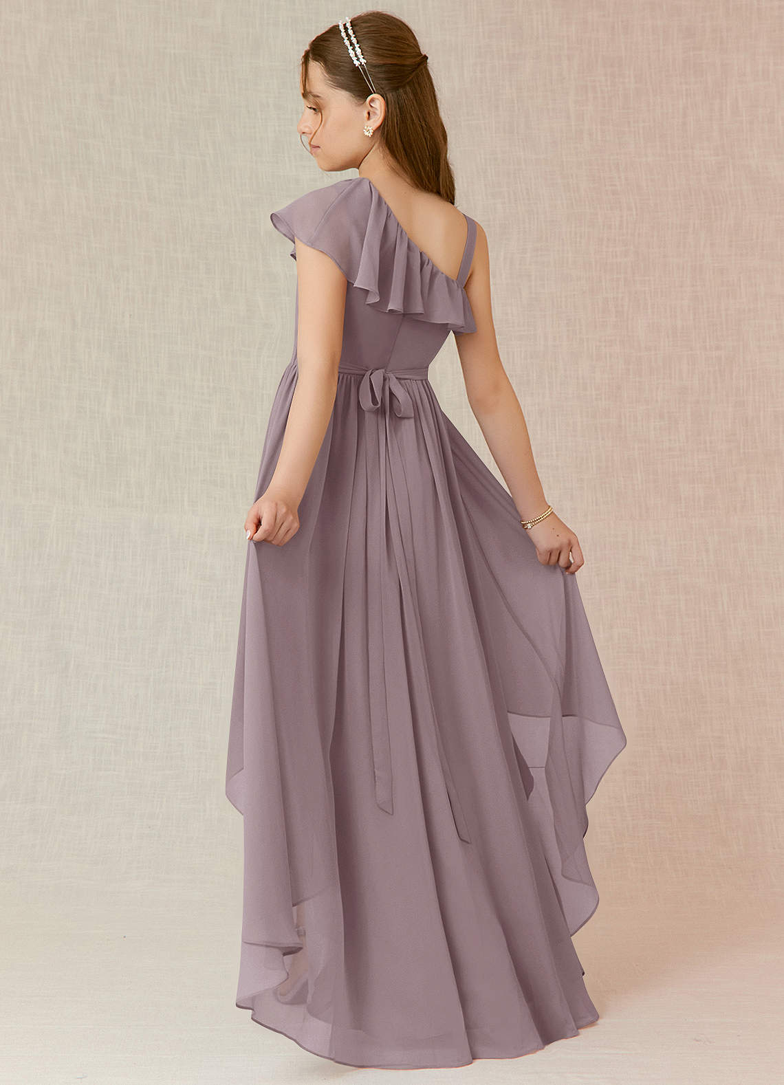 Azazie Mango Junior Dusk A-Line Ruched Chiffon Dress image1