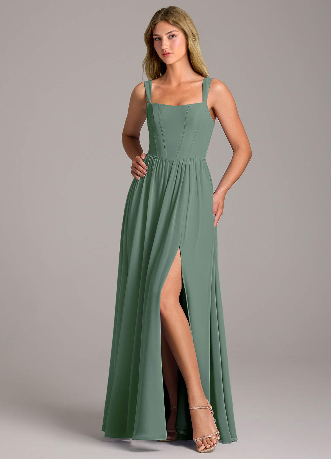 azazie eucalyptus bridesmaid dress A-Line Off The Shoulder Floor-Length Chiffon Dresses Time to celebrate the big day with Oksana Azazie | This is your