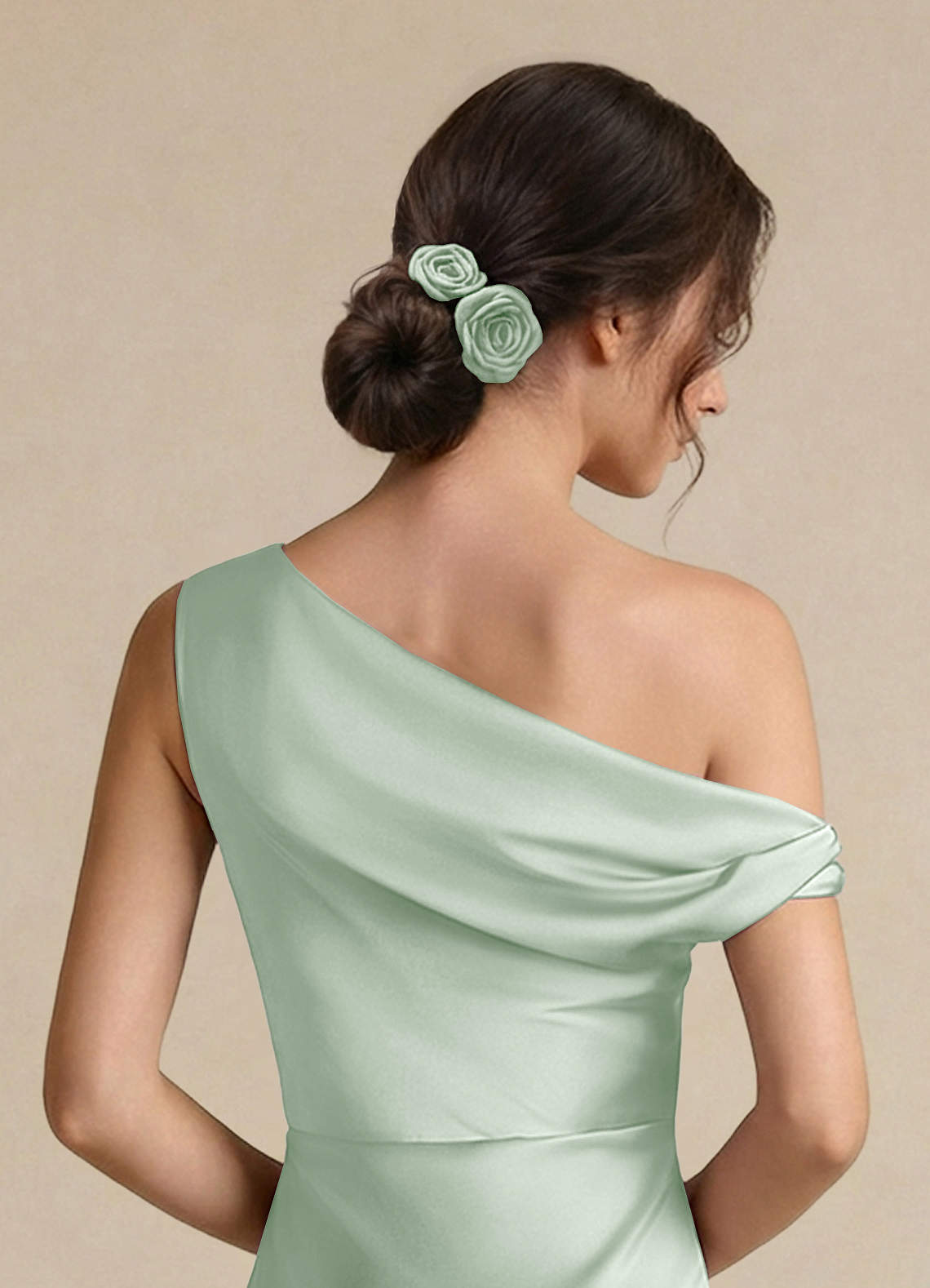 front Darling Poise - norsunluunvärinen kukkakuvioinen 2-osainen hiuslenkkisarja