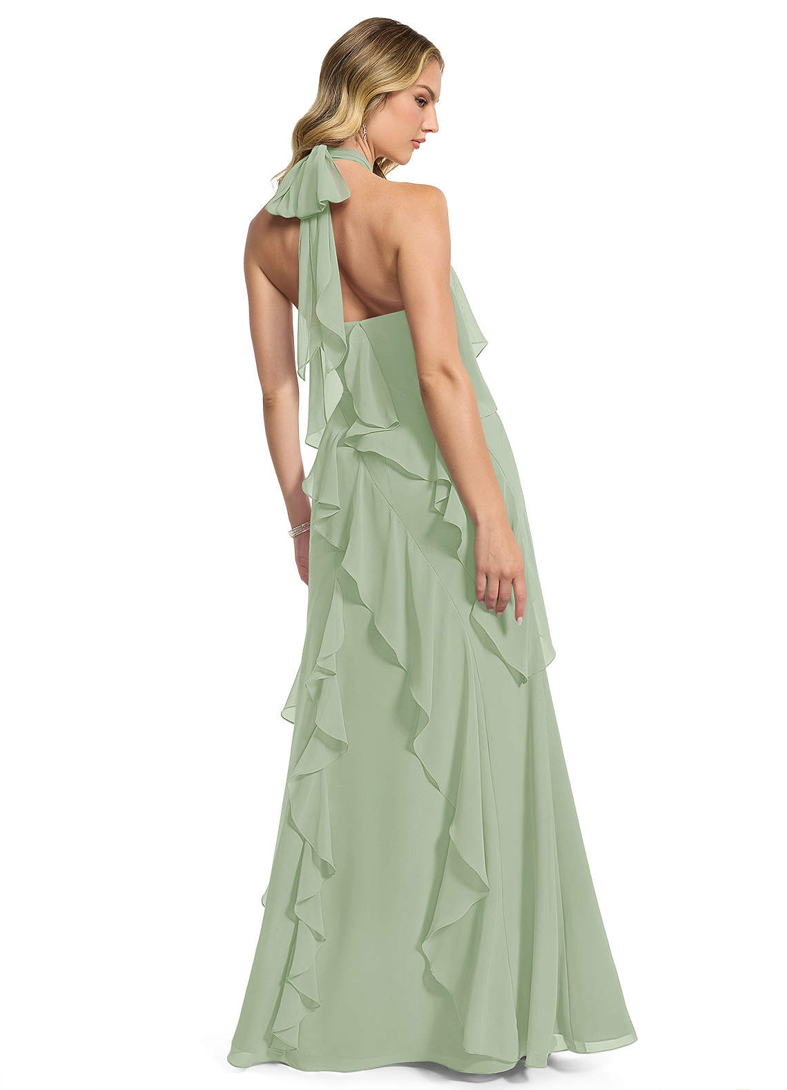 Pretty Young Junior Mint Mismatched Styles Side Split Chiffon Cheap Bridesmaid Dresses