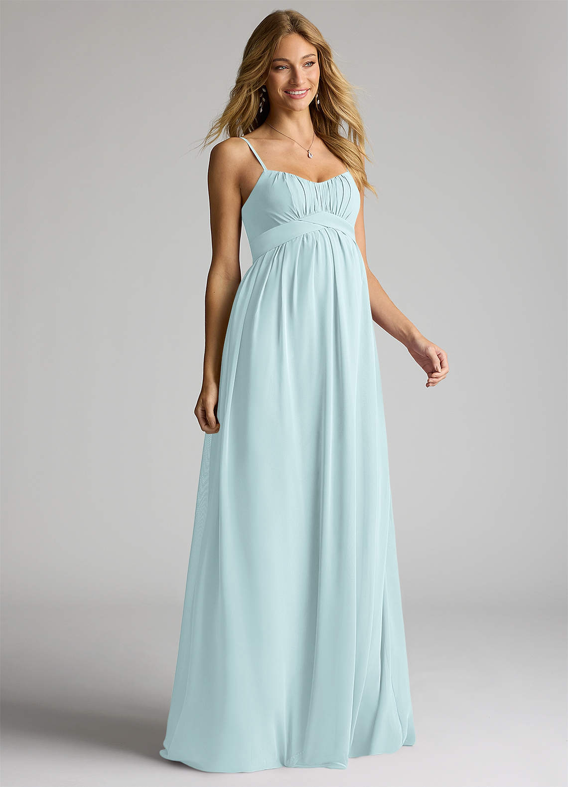 Azazie Llana Abiti da damigella d'onore premaman Abito A-Line Chiffon Floor-Length image1
