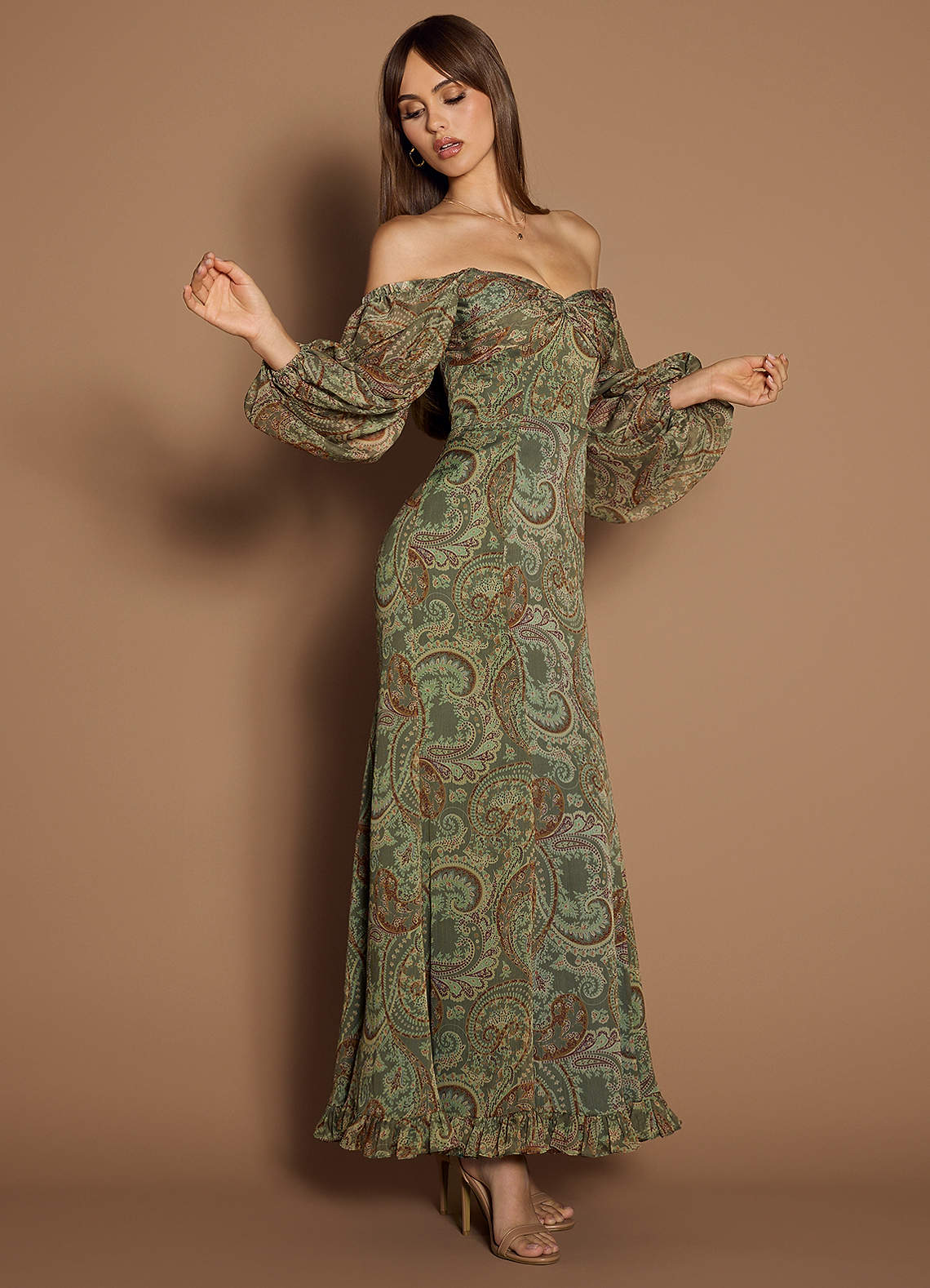 Rina Sage Paisley Maxi Dress Ready to Ship | Azazie UK
