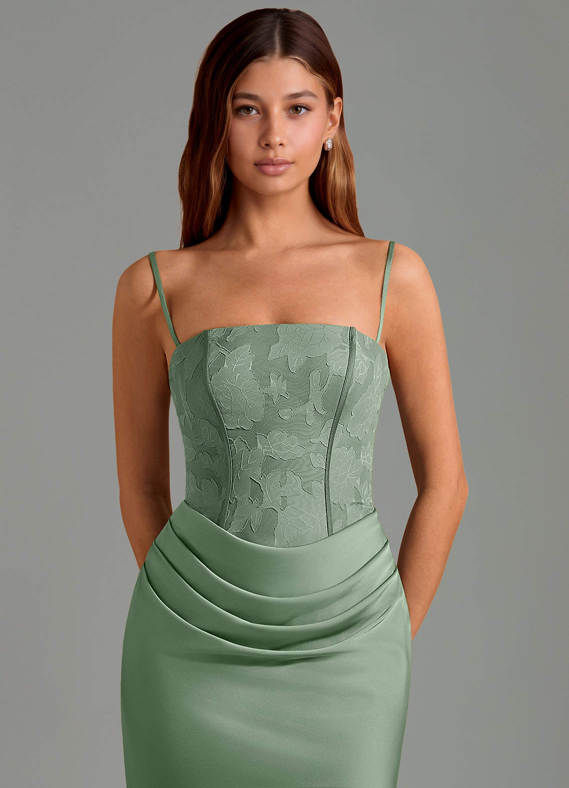 Azazie Emilia Klänningar att prova hemma Klä av Sjöjungfru i Stretch Satin Axelbandslös Svart image5
