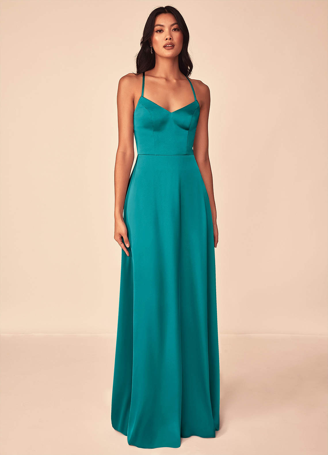 Teal A Line Dress Teal Blue Vintage A Line Crossover 3/4 Sleeve Tea Swing  Dress
