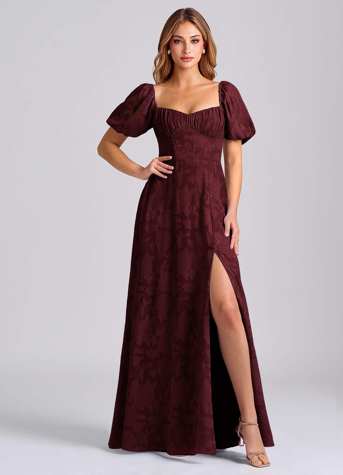 monster in law bridesmaid dresses Plus Size One Shoulder Peach Bridesmaid Dresses Long Wedding Guest Dress US2 / Custom Color main image 0