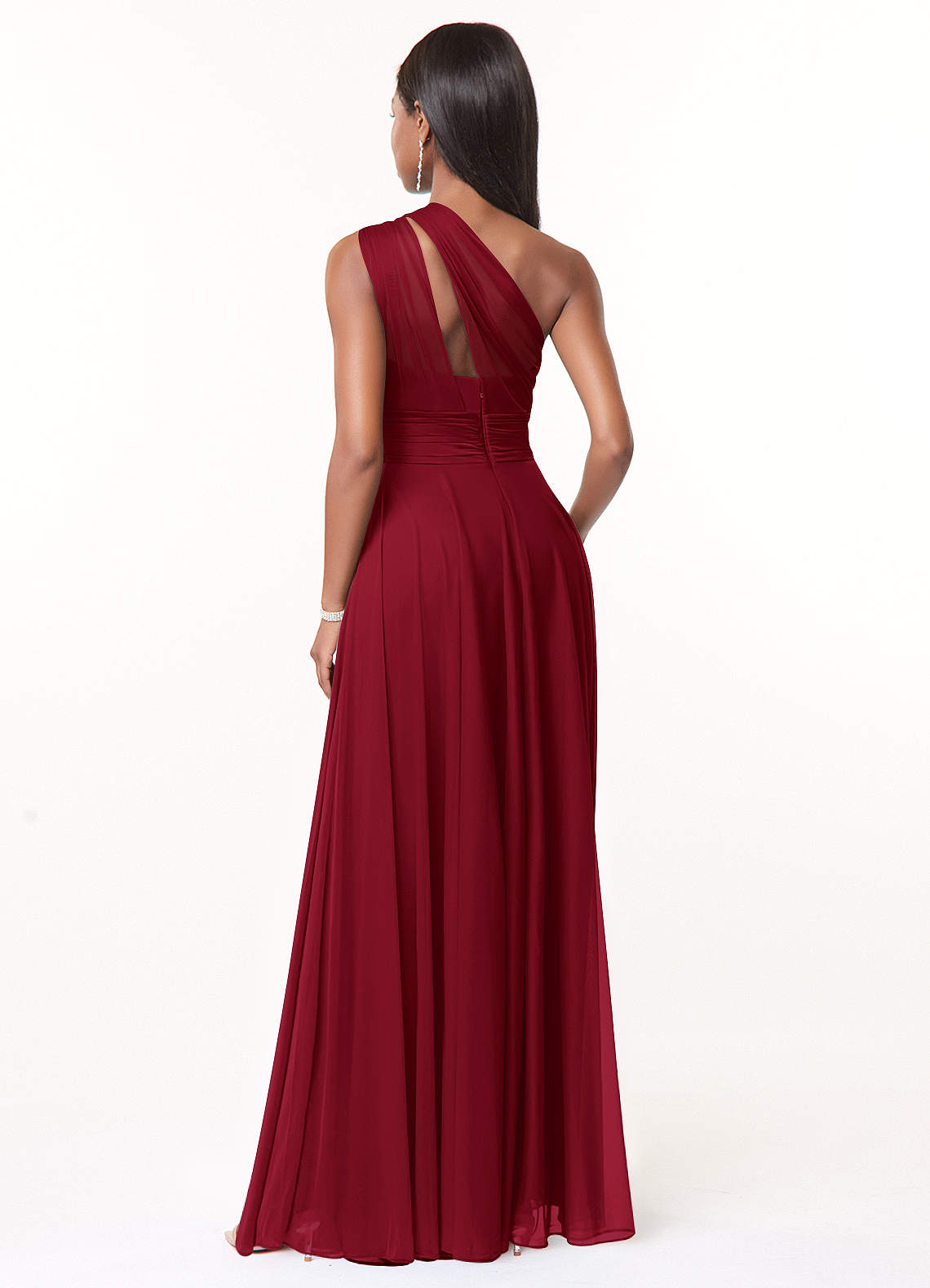 Burgundy Azazie Charlize Bridesmaid Dresses | Azazie