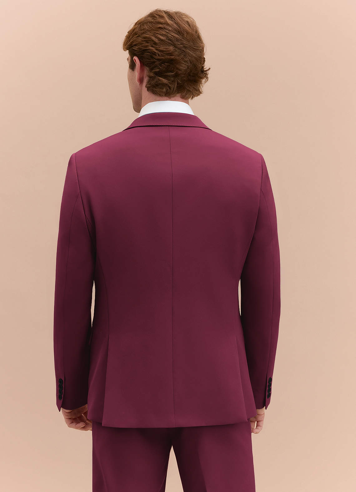 front James Burgundy Structured Stretch 3-piece suit