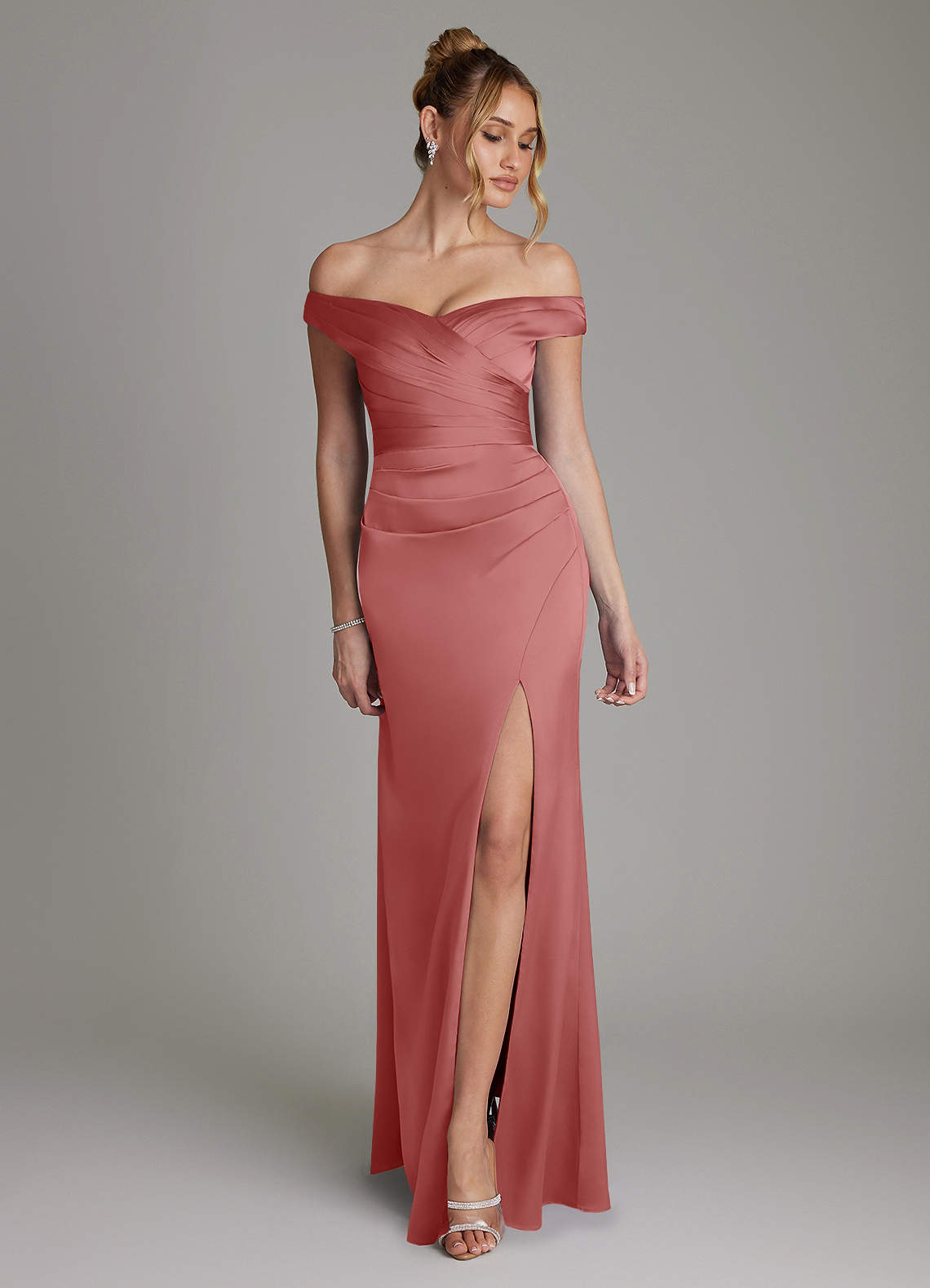 Azazie Teyana Antique Rose Stretch Satin Bridesmaid Dresses | Azazie Azazie Teyana Antique Rose Stretch Satin Bridesmaid Dresses | Azazie