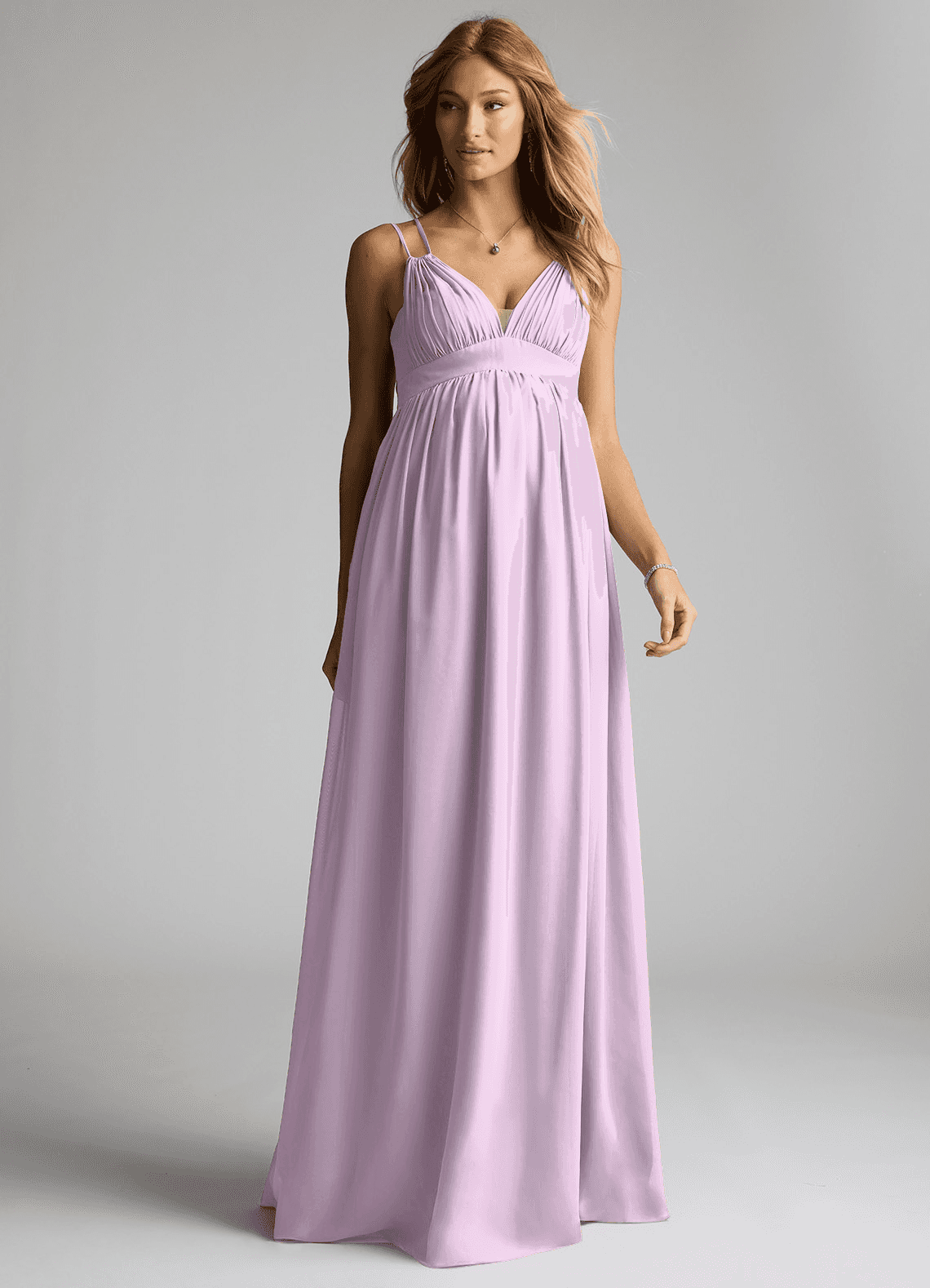 Azazie Emree Abiti da damigella d'onore premaman Abito A-Line Chiffon Floor-Length image1
