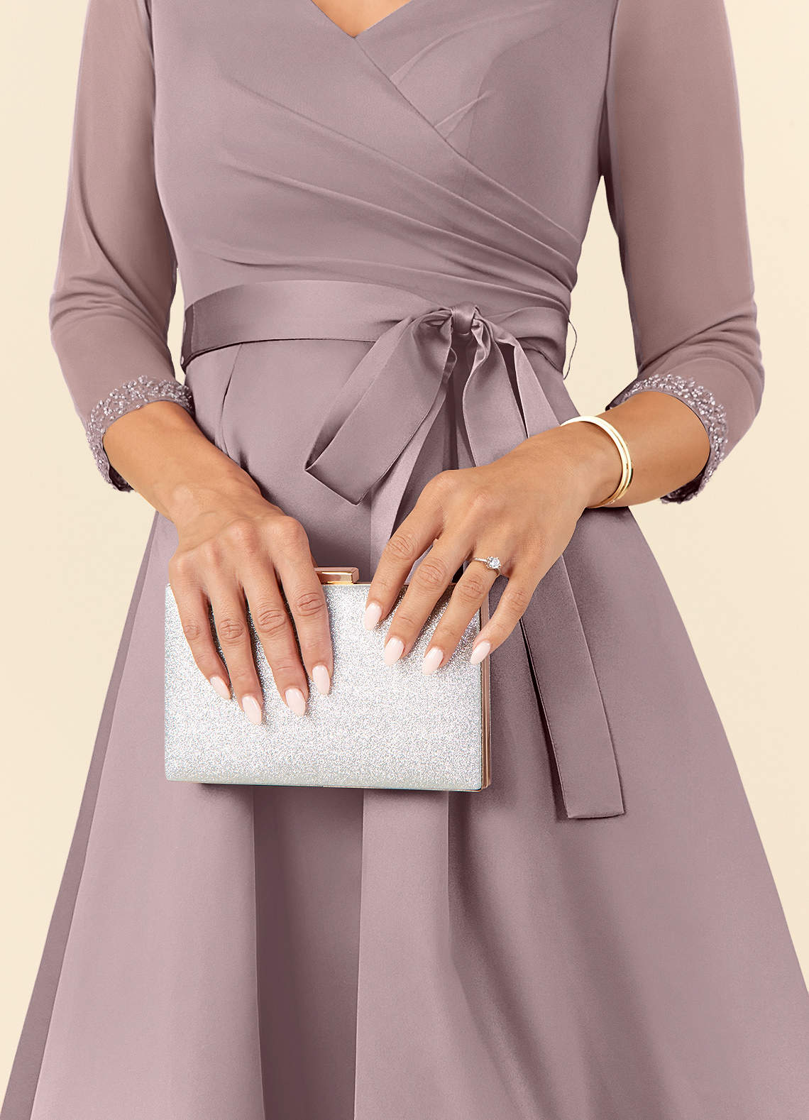 Azazie Maritza Mother of the Bride Dresses Dusk A-Line Pleated Matte Satin Dress image5