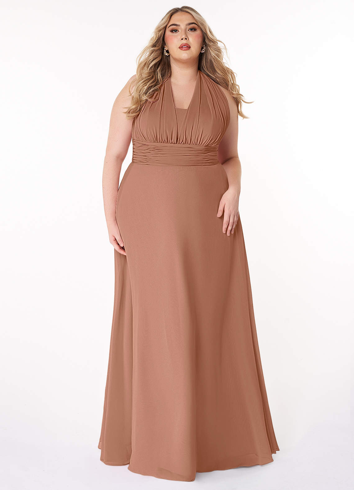 Azazie Fifi Bridesmaid Dresses Bronzer A-Line Strapless Chiffon Convertible Dress image1