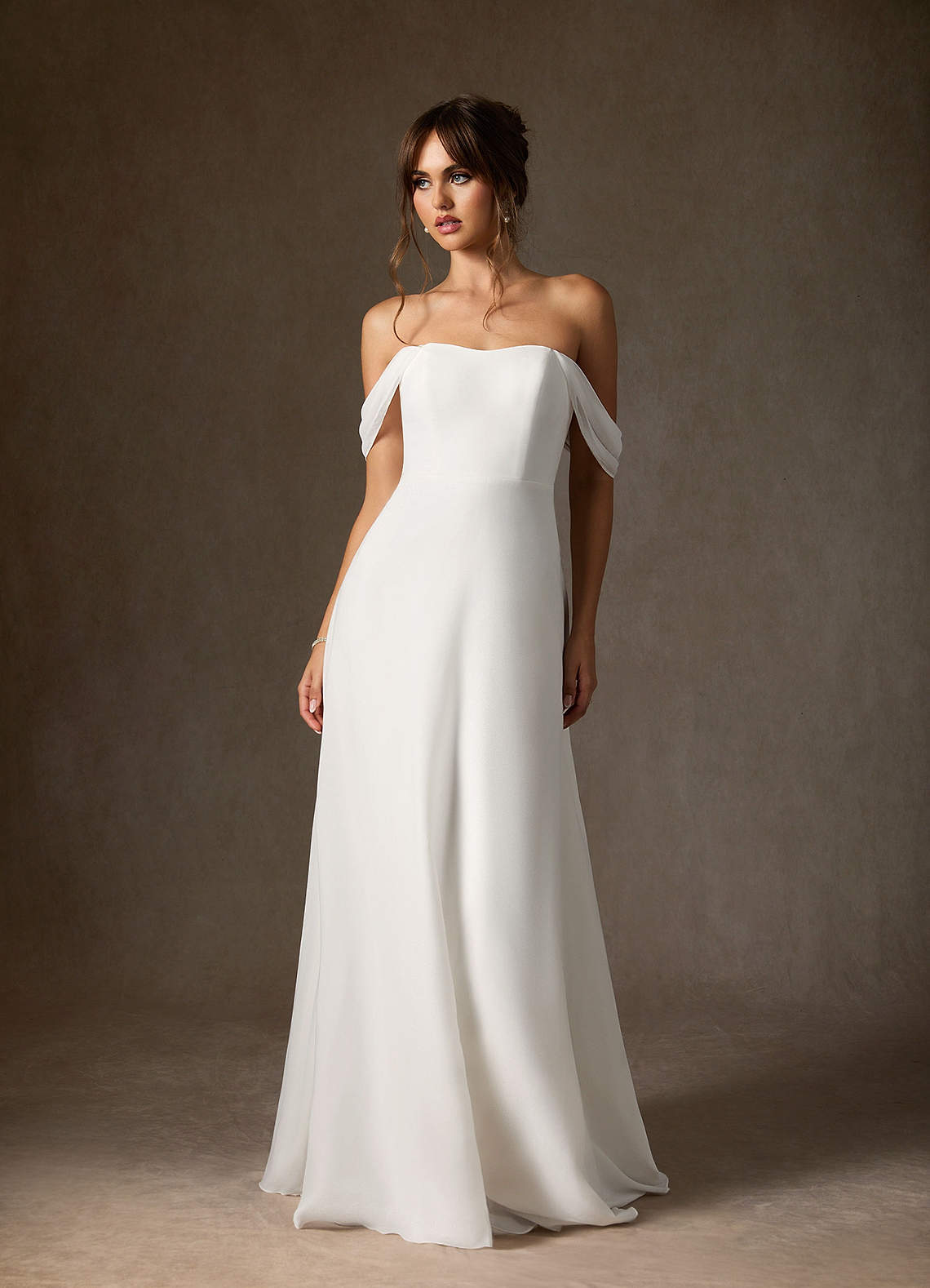 sachin and babi light blue dress Emmeline Premium Chiffon Cowl-Neck Open-Back Gown in White