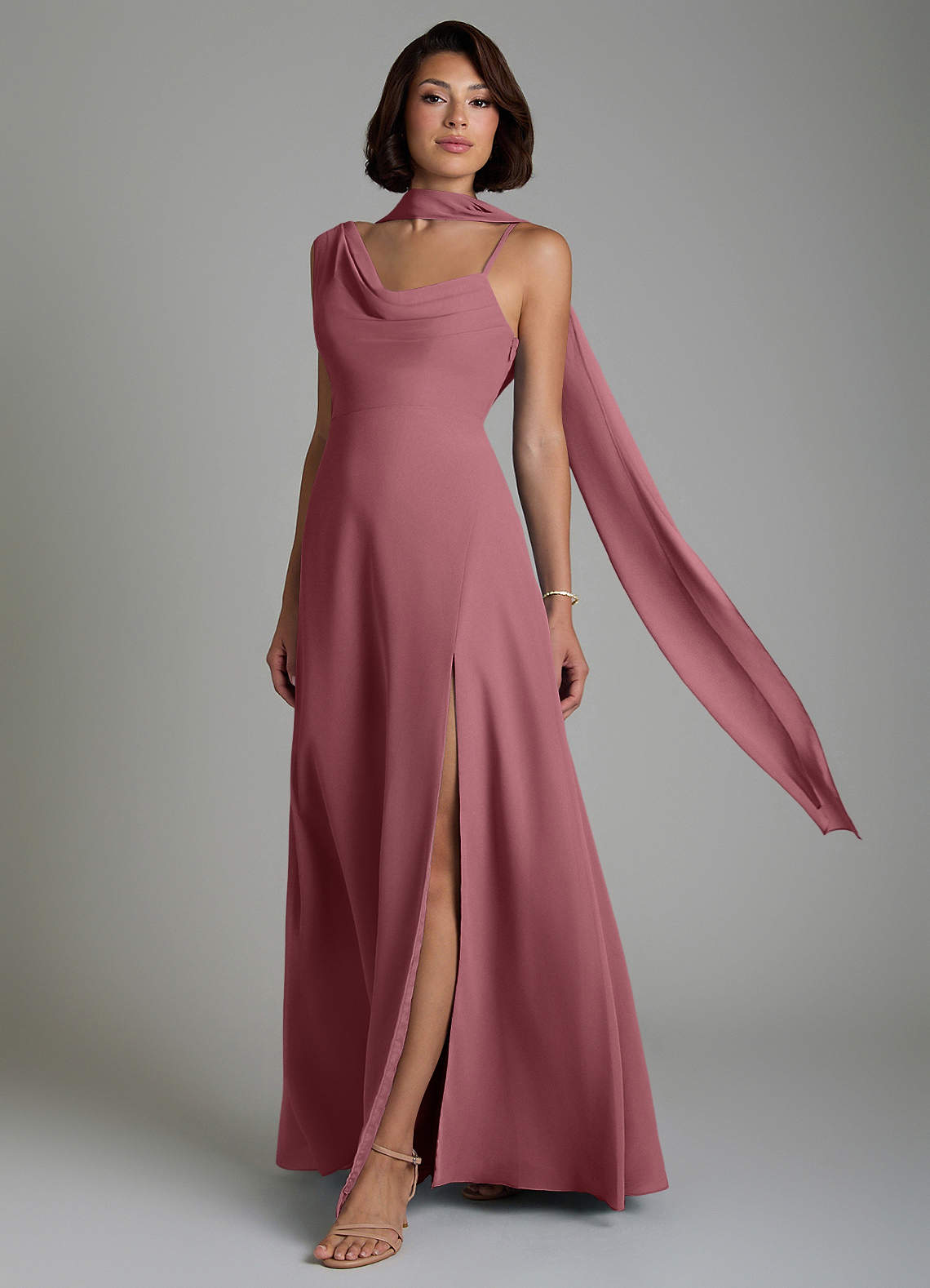 desert bridesmaid dresses Azazie True B's First Bee Bash BD3939 David's bridal High Waist Size:Age 12