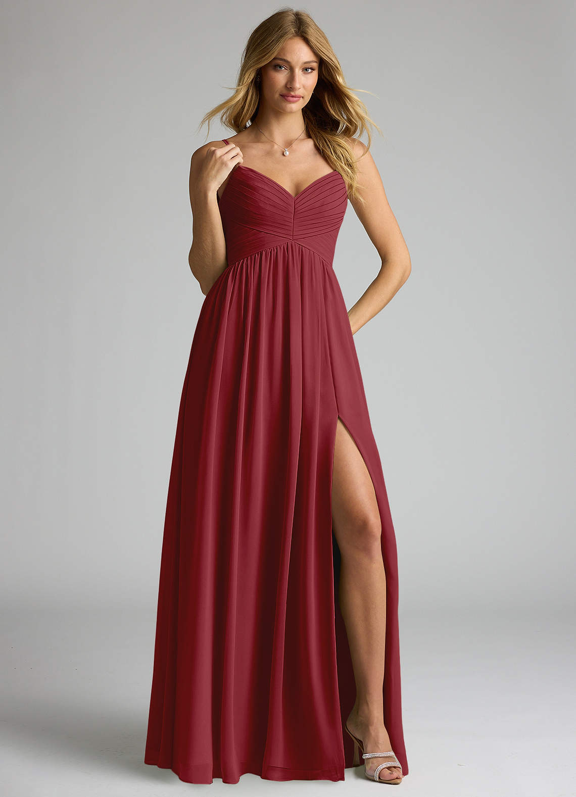 Azazie Alia Bridesmaids Dress 2024 in Desert Rose