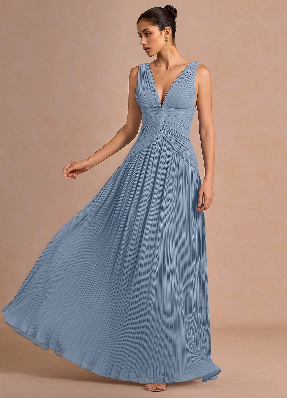short sleeve bohemian dress PRETTYGARDEN Womens Summer Boho Maxi Trendy V Neck Chiffon Bridesmaid Dress A-line/Princess CMP smocked elastic waist at Fit:Big Fit