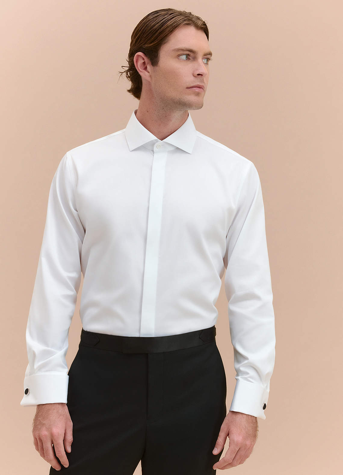 front Richard White Tuxedo Shirt